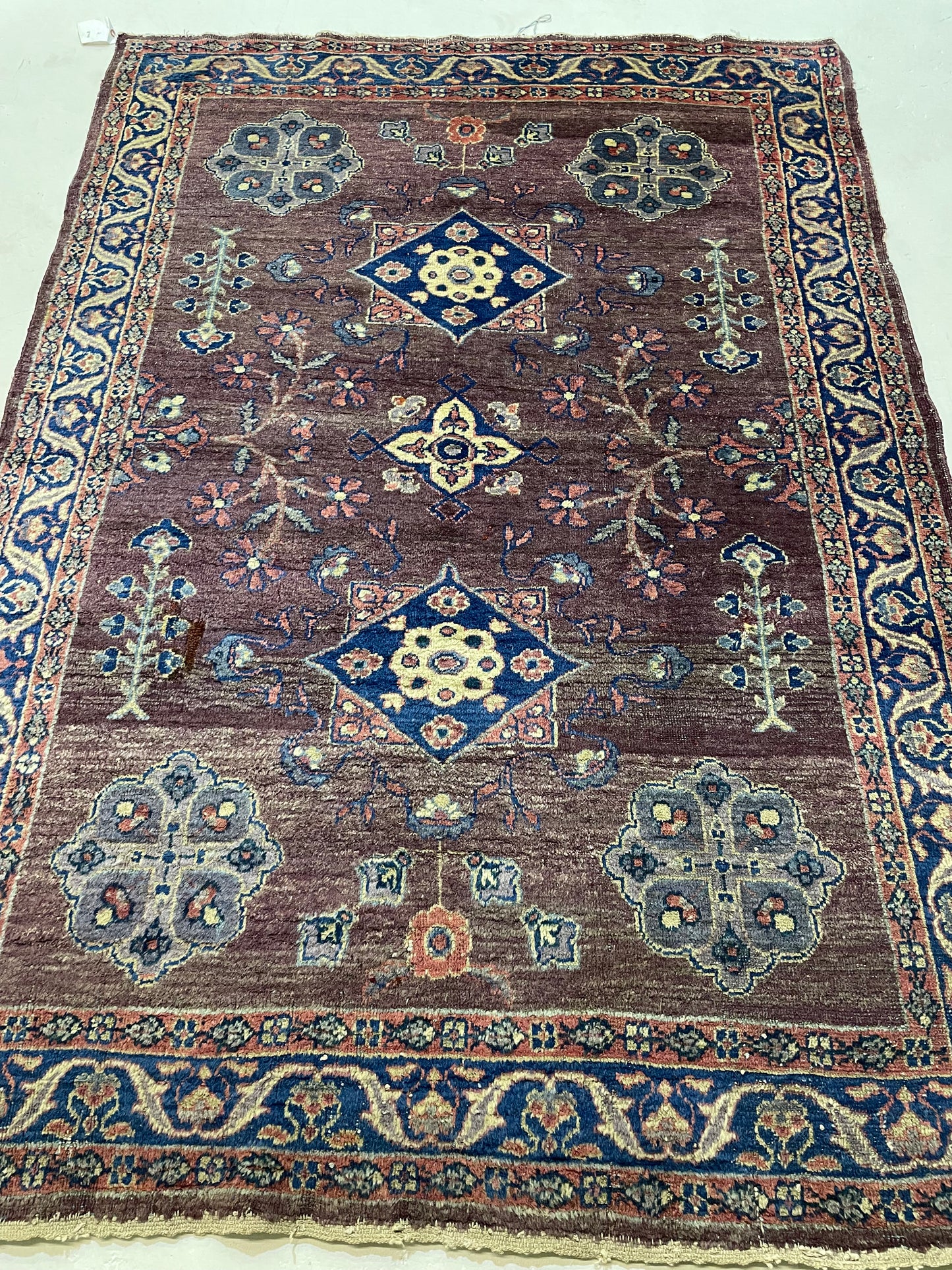 Hand-Knotted Wool Rug Mahal 4'6" x 6'7"