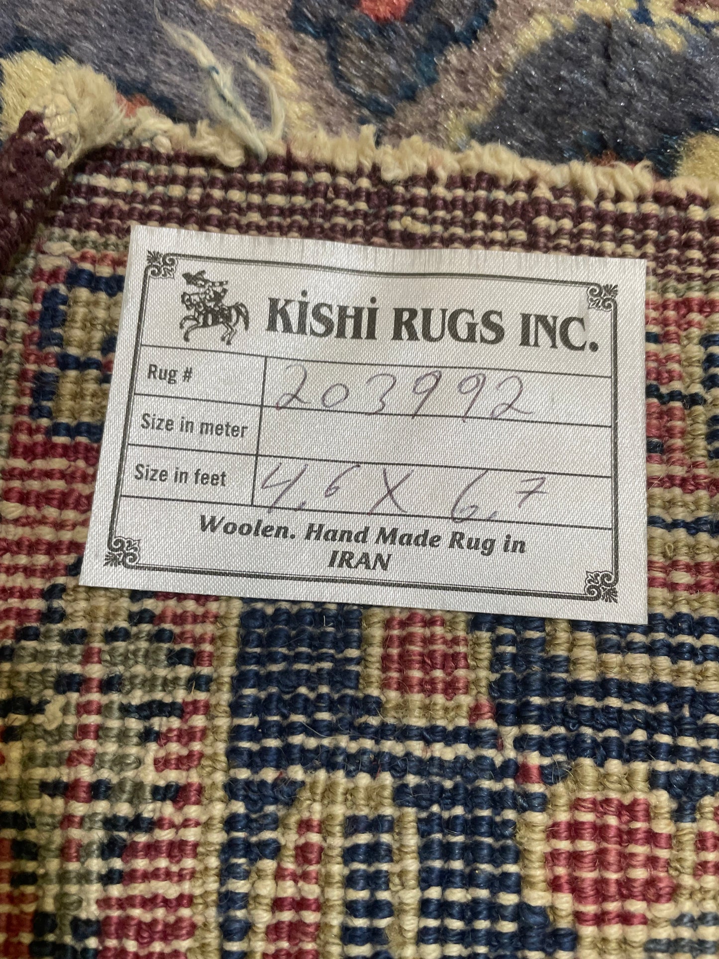 Hand-Knotted Wool Rug Mahal 4'6" x 6'7"