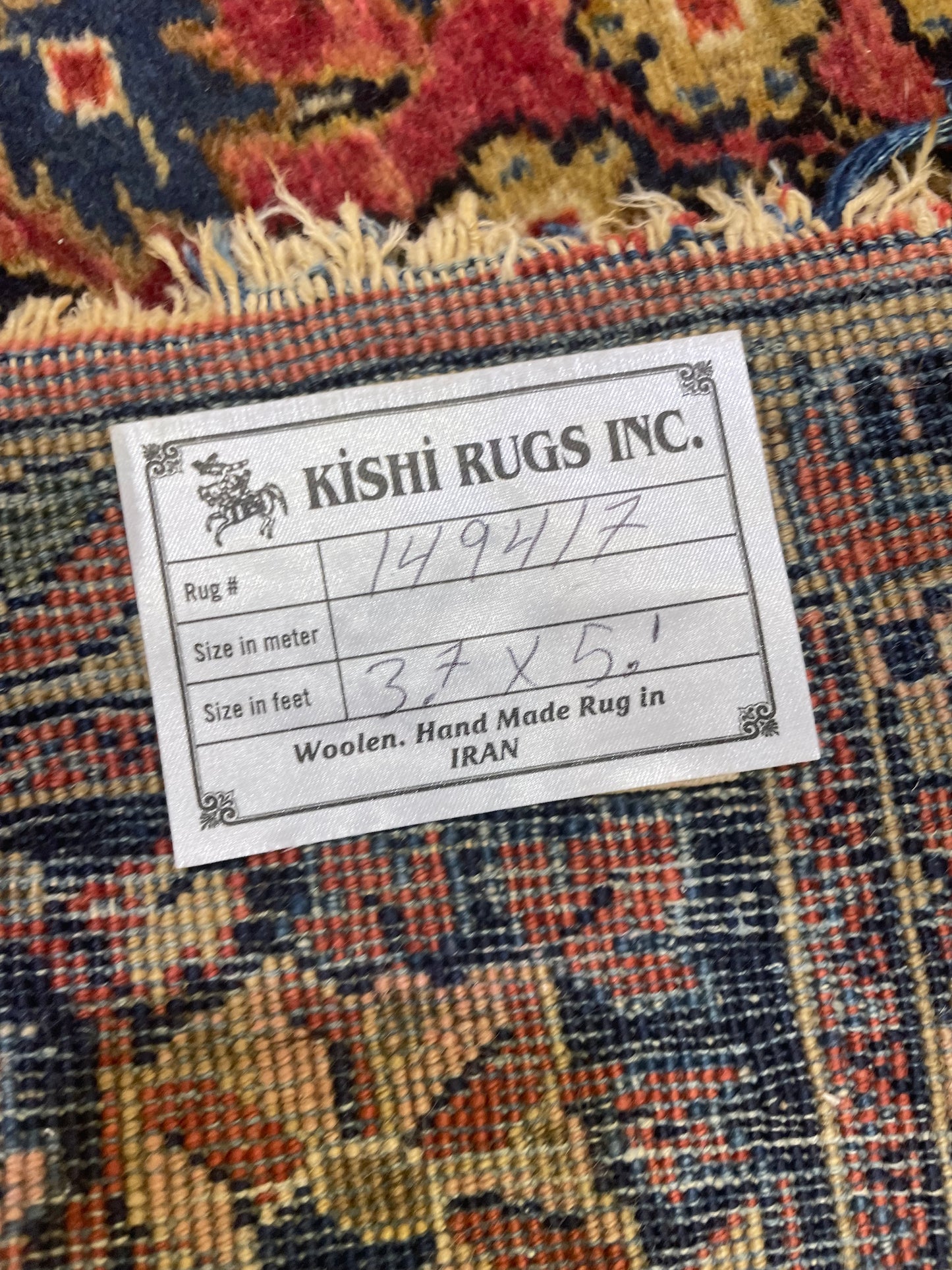 Hand-Knotted Wool Rug Sarouk 3'7" x 5'1"