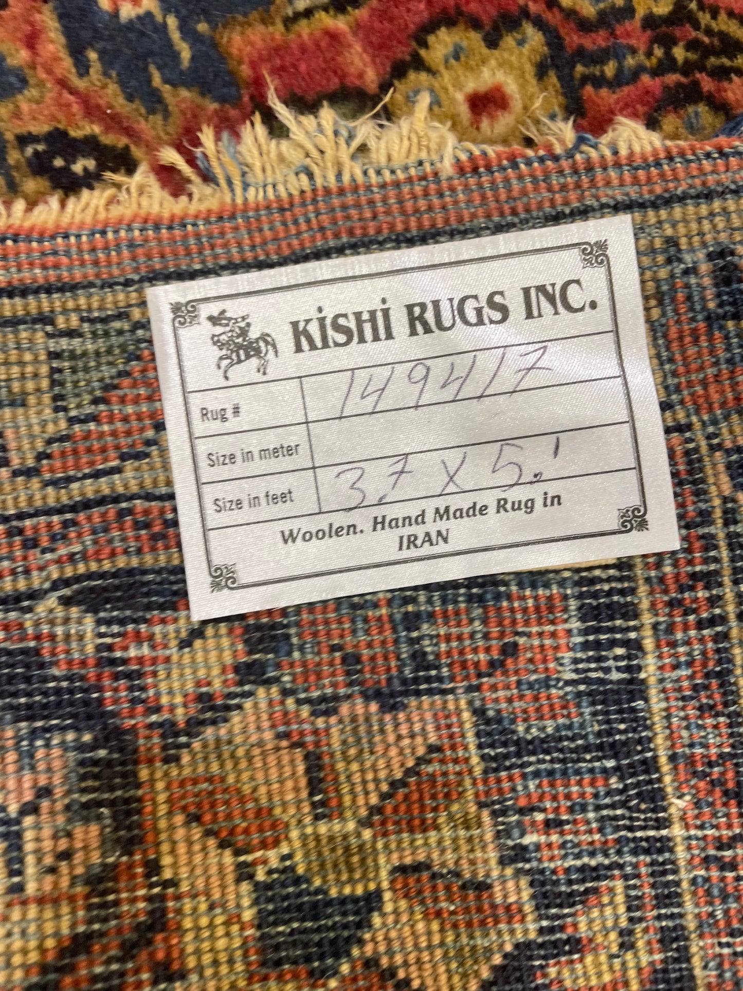 Hand-Knotted Wool Rug Sarouk 3'7" x 5'1"