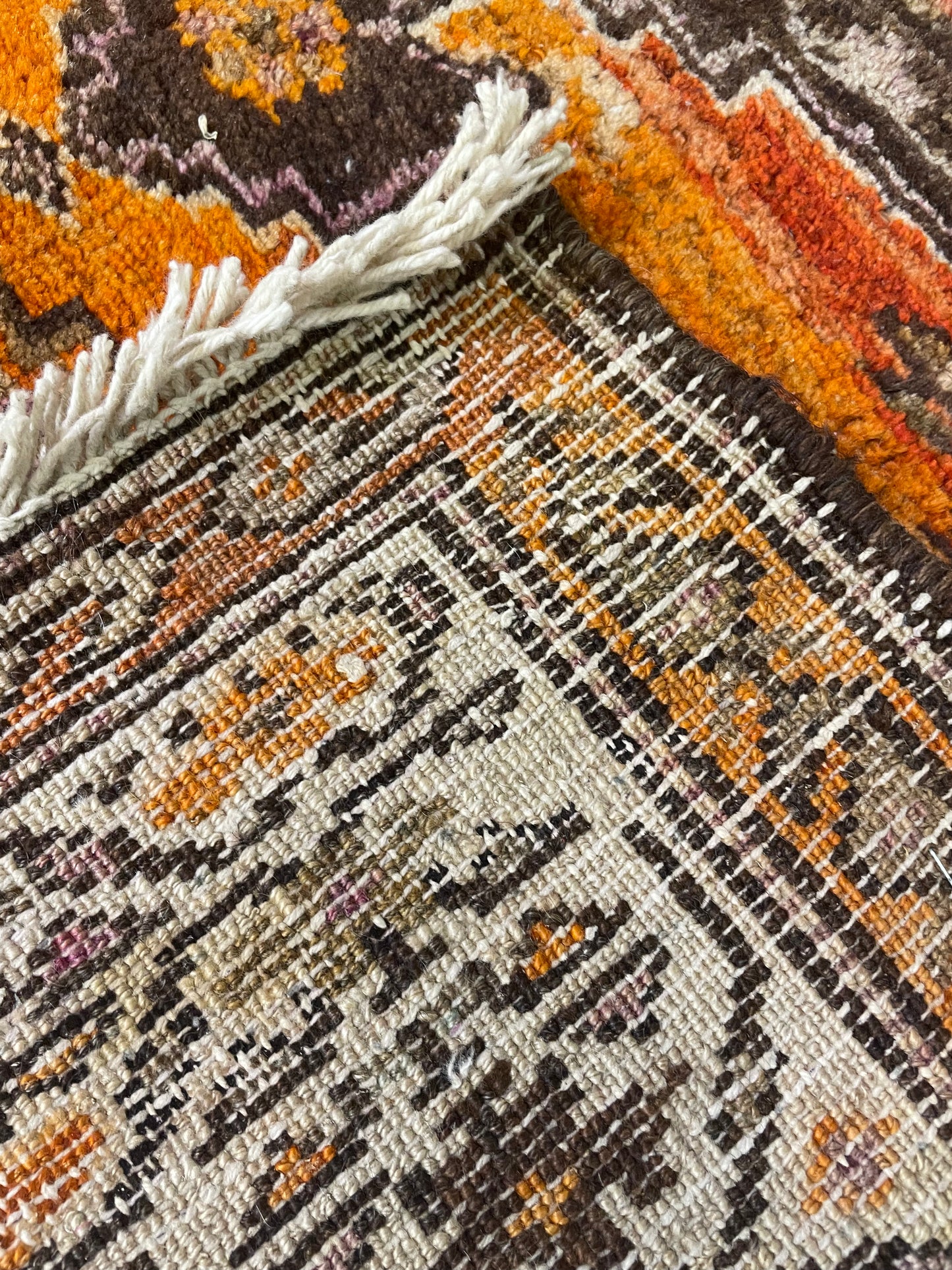 Hand-Knotted Wool Rug Kurdish 3'10" x 4'2"
