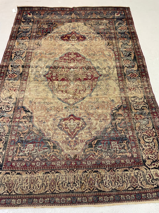 Hand-Knotted Wool Rug Tehran 4'5" x 6'7"