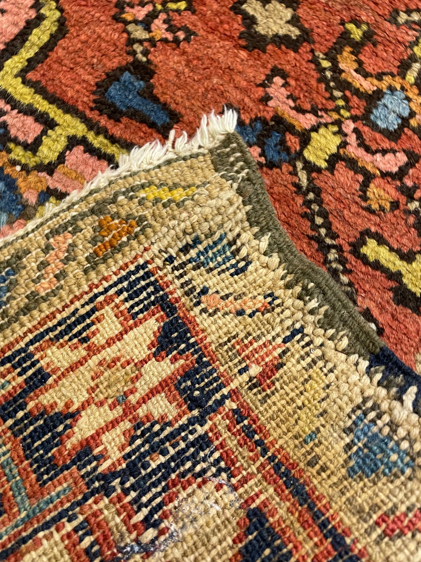 Hand-Knotted Wool Rug Karajeh Heriz 3'2" x 4'5"