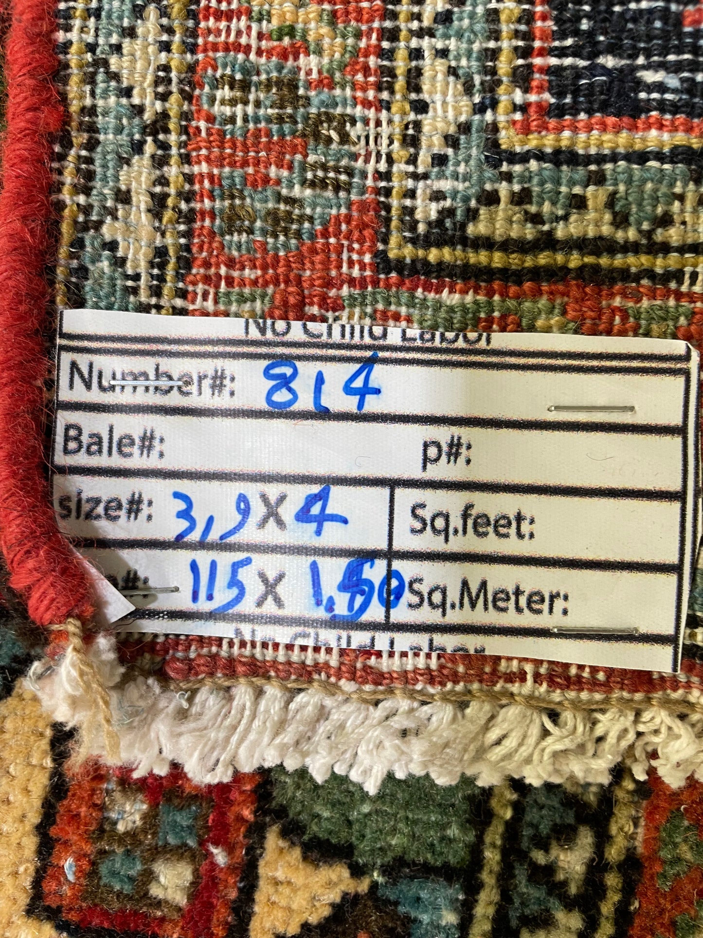 Hand-Knotted Wool Rug Bijar 3'9" x 4'
