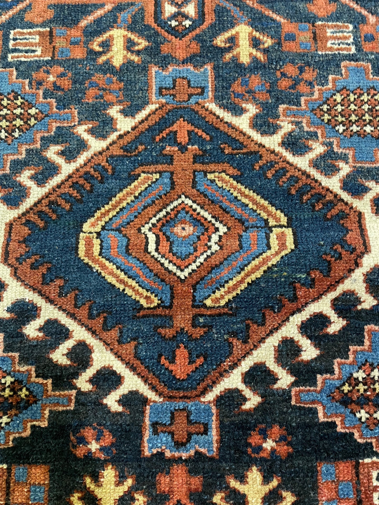 Hand-Knotted Wool Rug Heriz Karjeh 4'4" x 6'
