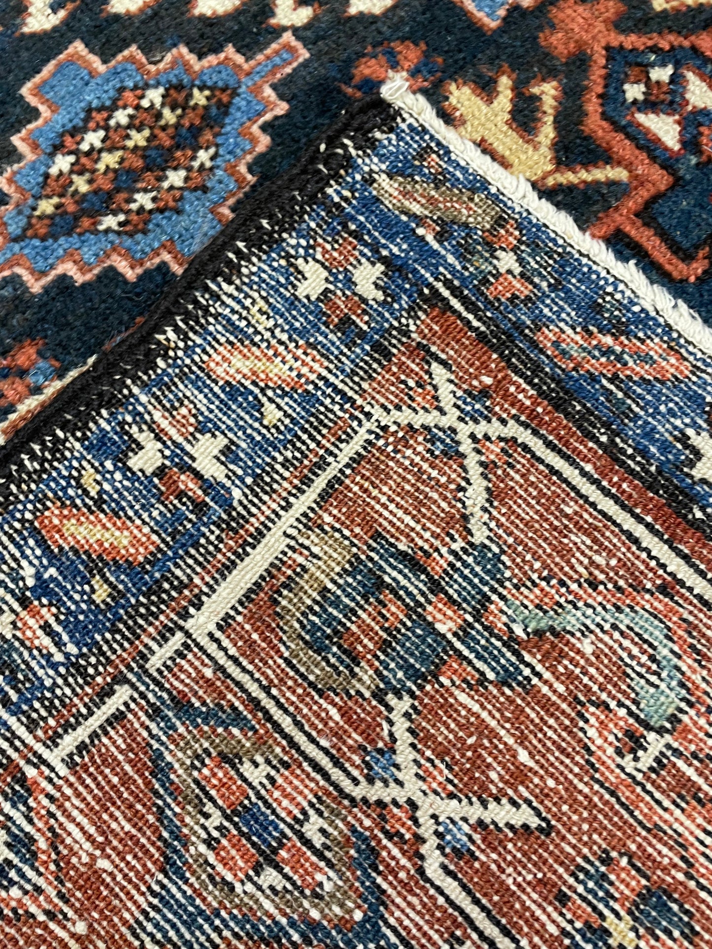 Hand-Knotted Wool Rug Heriz Karjeh 4'4" x 6'