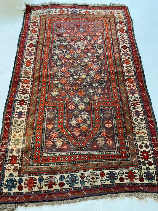 Hand-Knotted Wool Rug Armenian Shirvan 3'2" x 5'1"