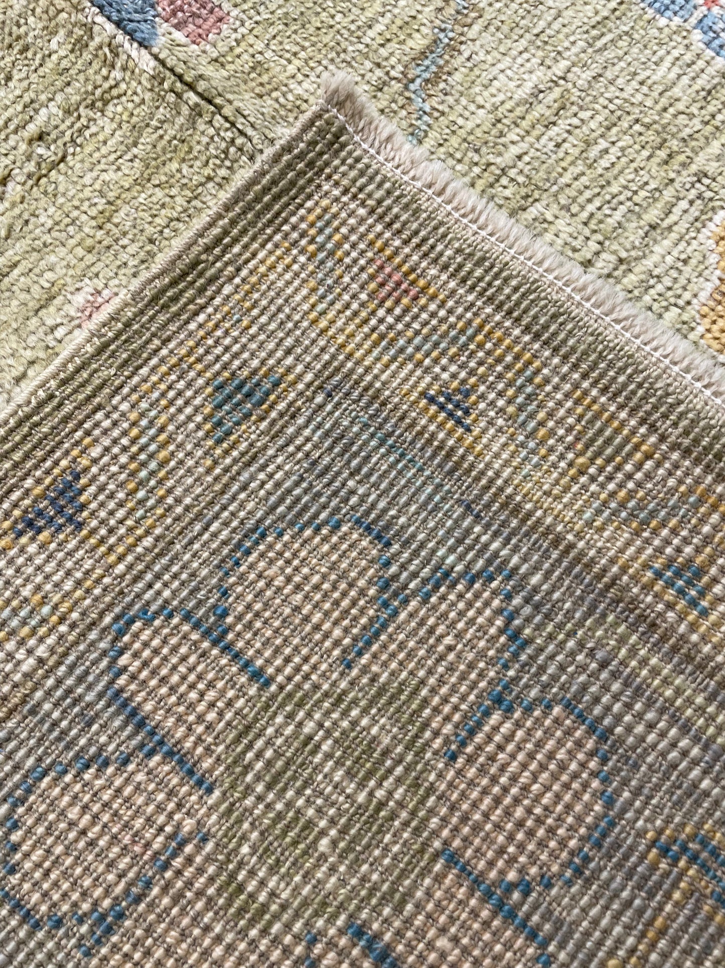 Hand-Knotted Wool Rug Turkish Oushak 12'4" x 17'4"