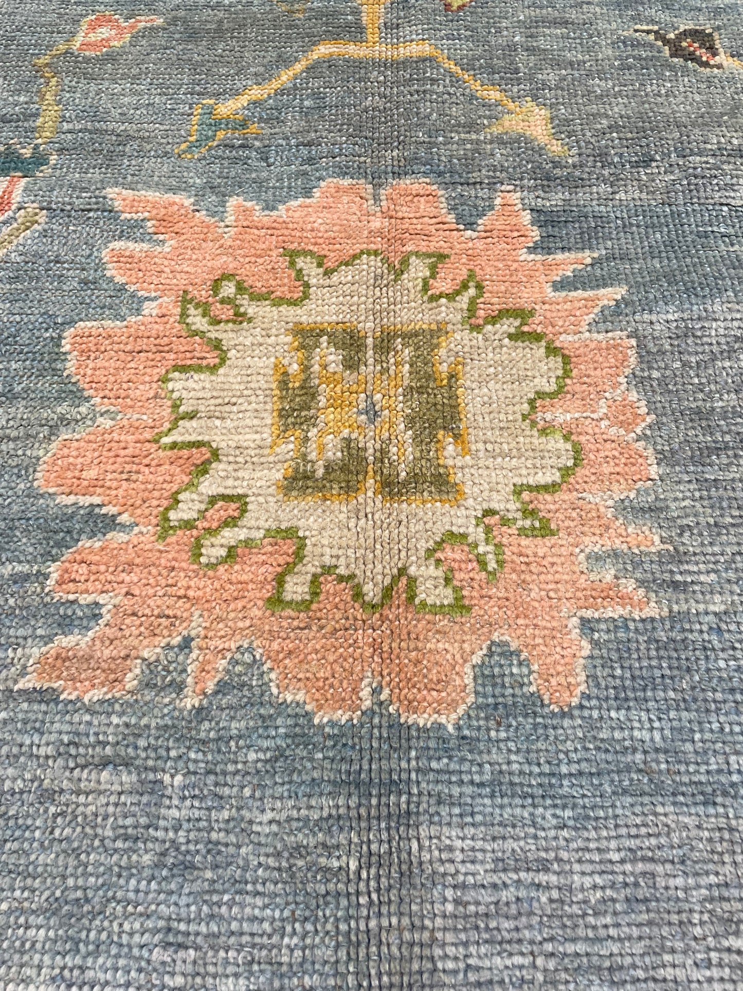 Hand-Knotted Wool Rug Turkish Oushak 12'4" x 17'7"