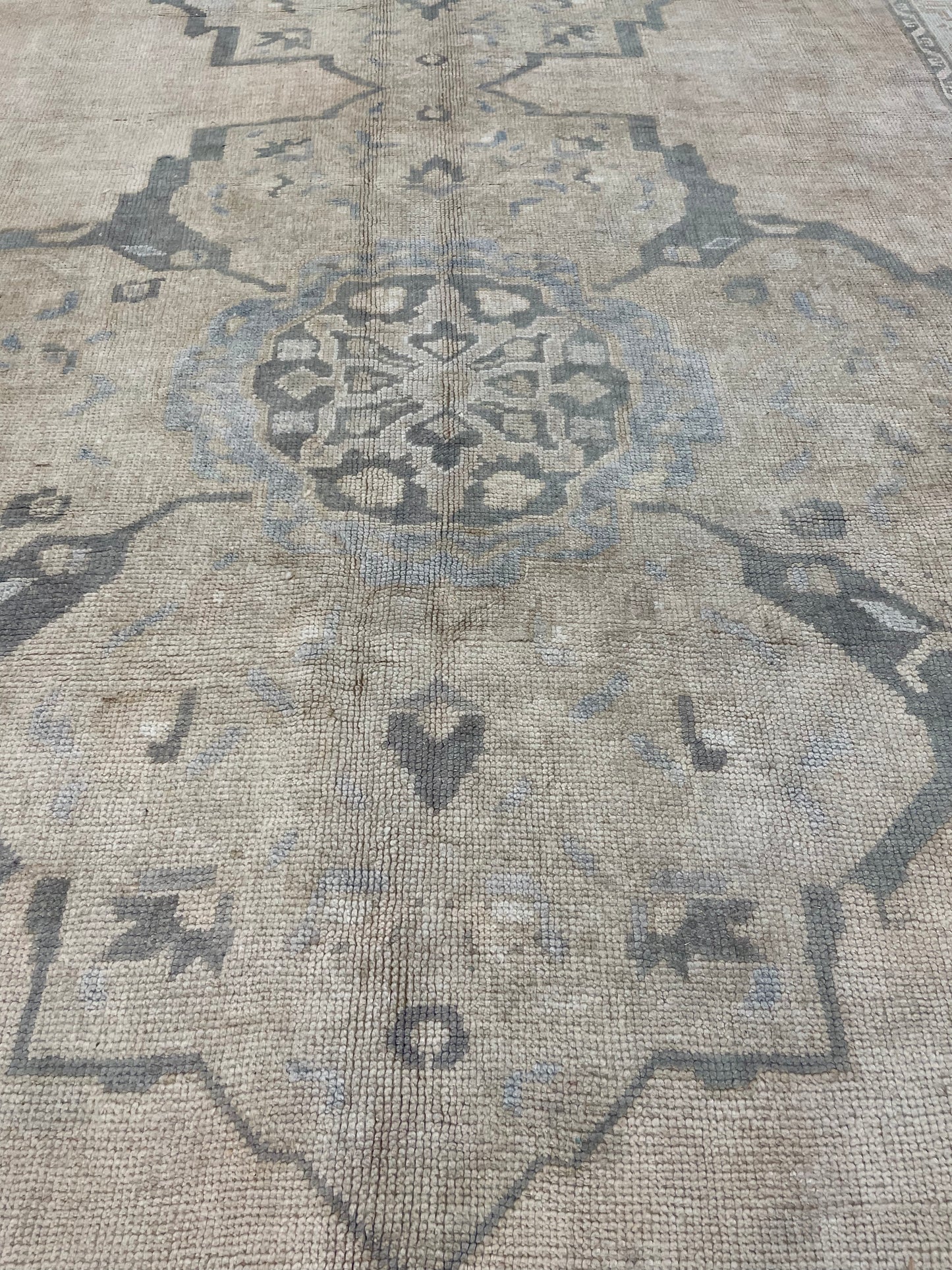 Hand-Knotted Wool Gallery Size Turkish Oushak 5'3" x 11'5"