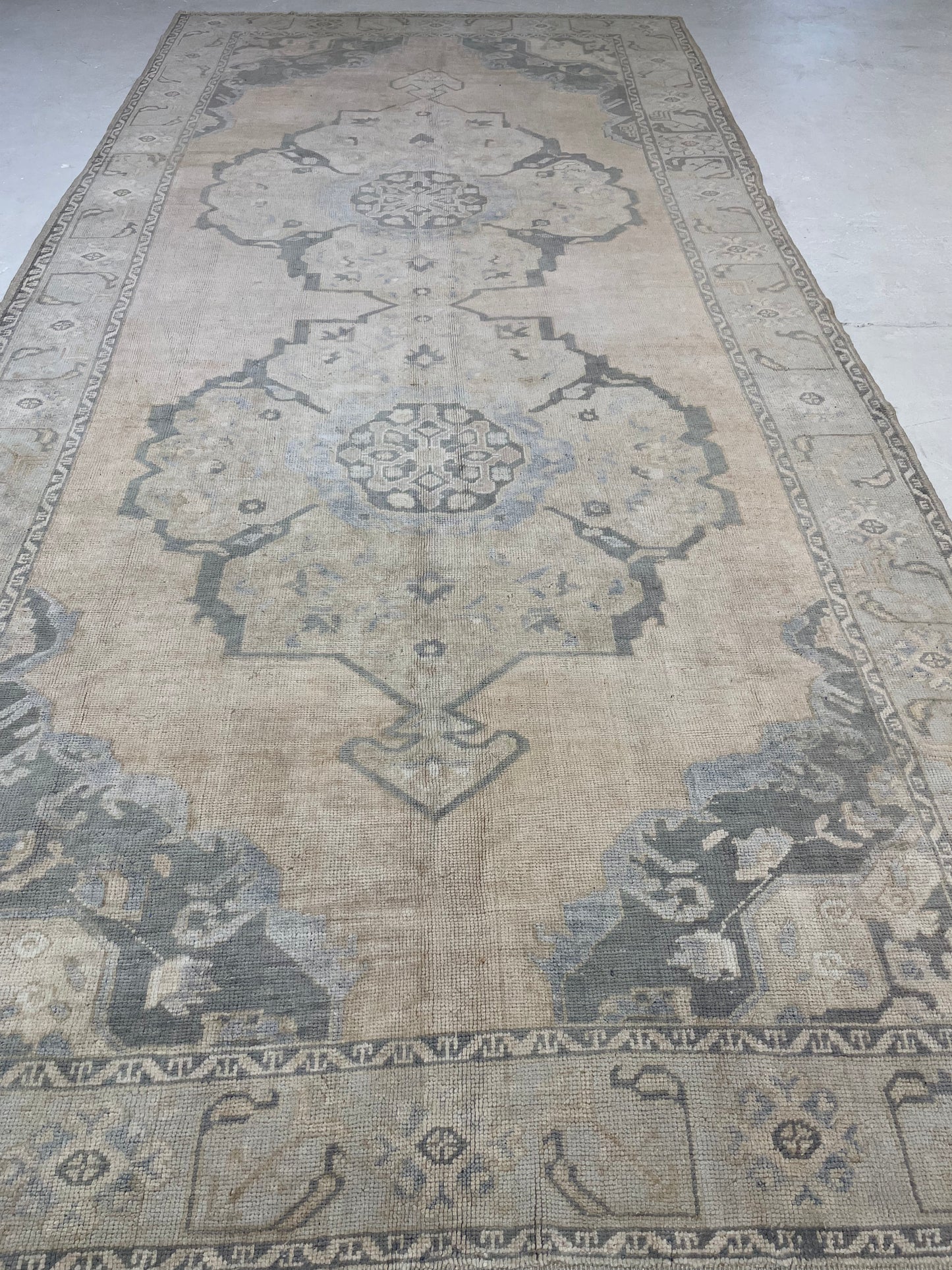 Hand-Knotted Wool Gallery Size Turkish Oushak 5'3" x 11'5"