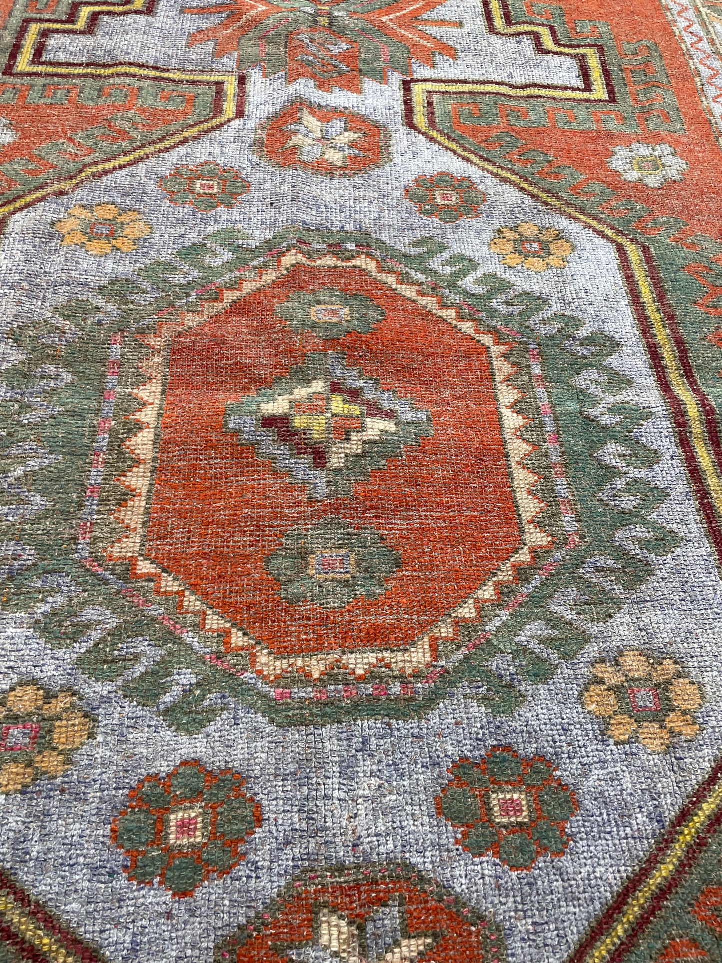 Hand-Knotted Wool Rug Turkish Oushak 4'4" x 7'6"