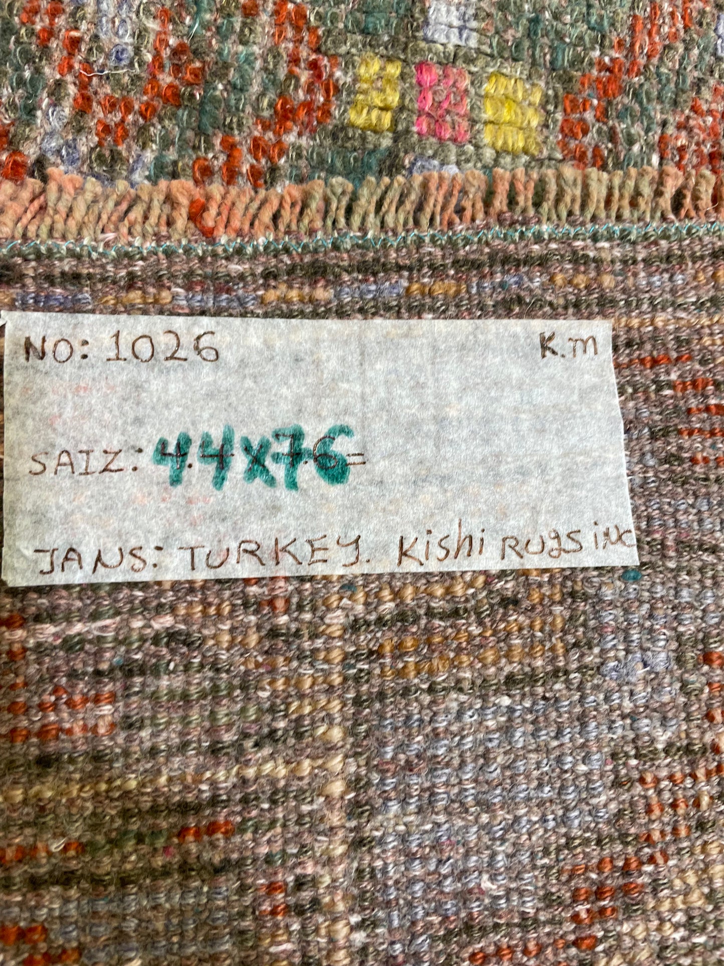 Hand-Knotted Wool Rug Turkish Oushak 4'4" x 7'6"