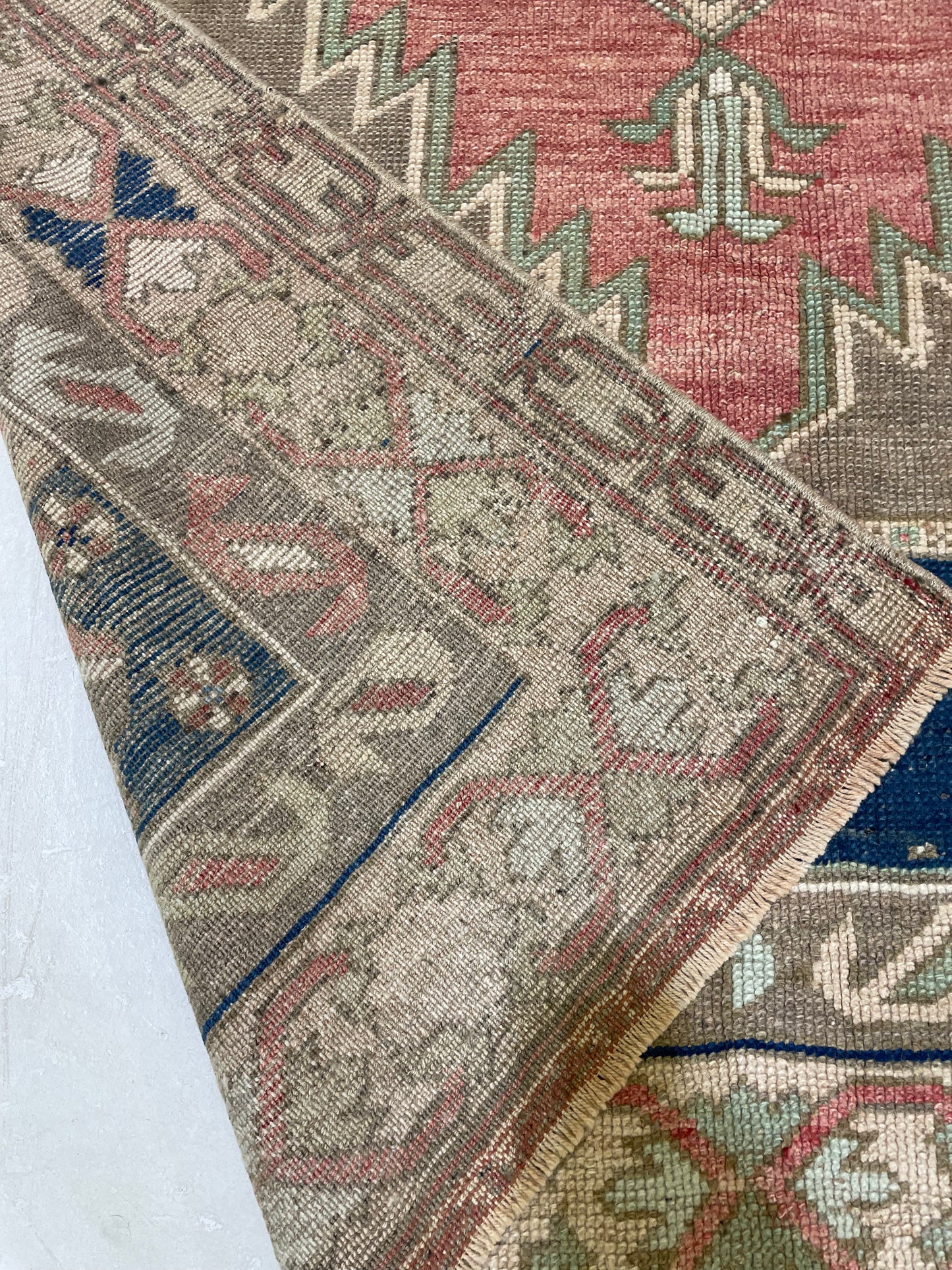 Hand-Knotted Wool Rug Turkish Oushak 4'10" x 8'2"