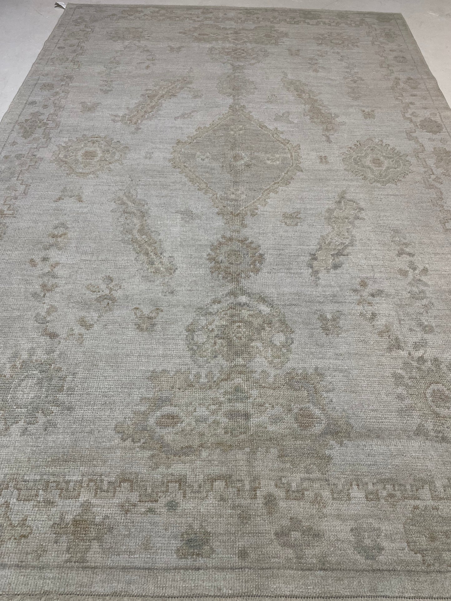 Hand-Knotted Wool Rug Turkish Oushak 6'1" x 9'3"