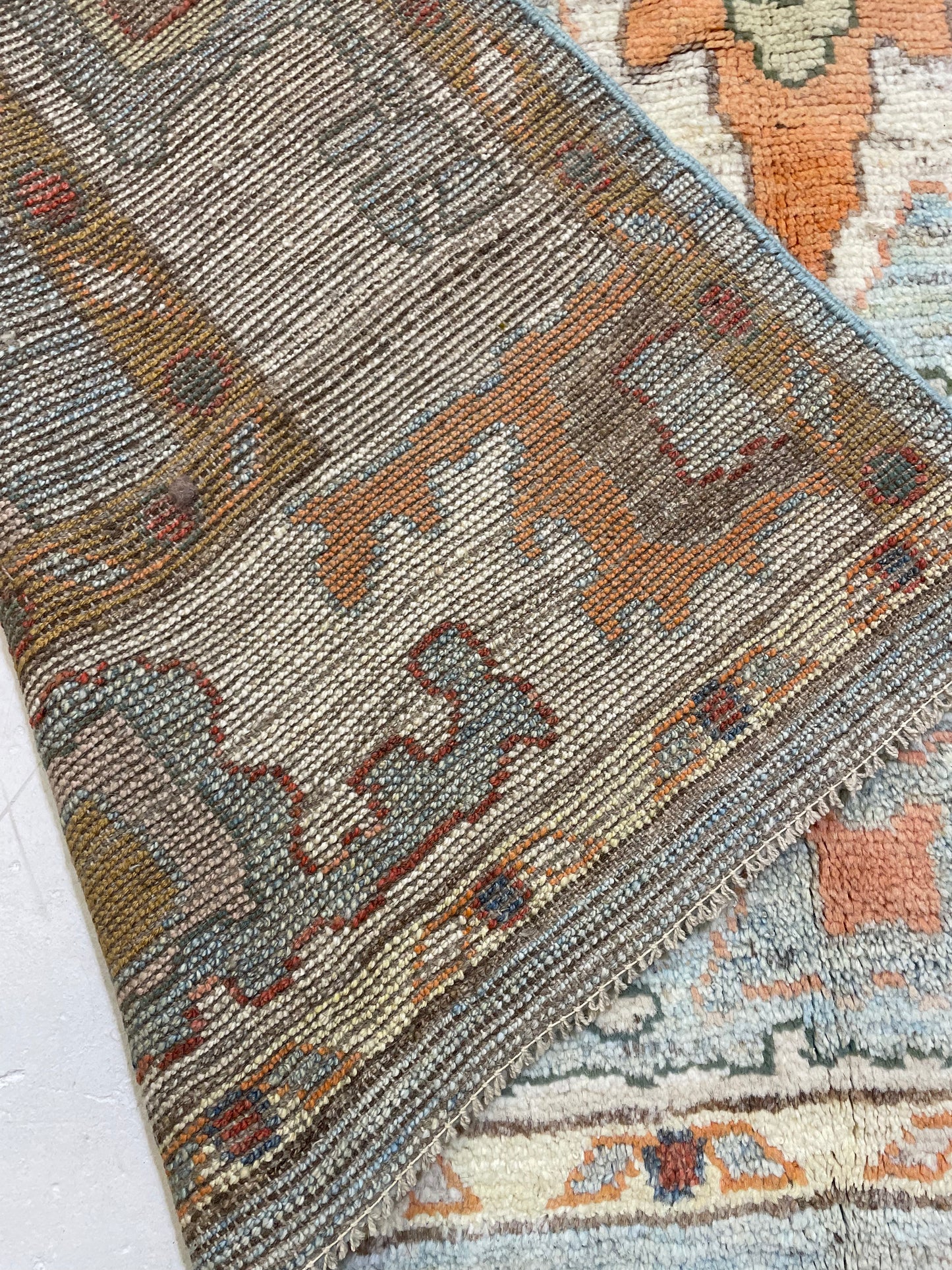 Hand-Knotted Wool Rug Turkish Oushak 6'3" x 9'6"