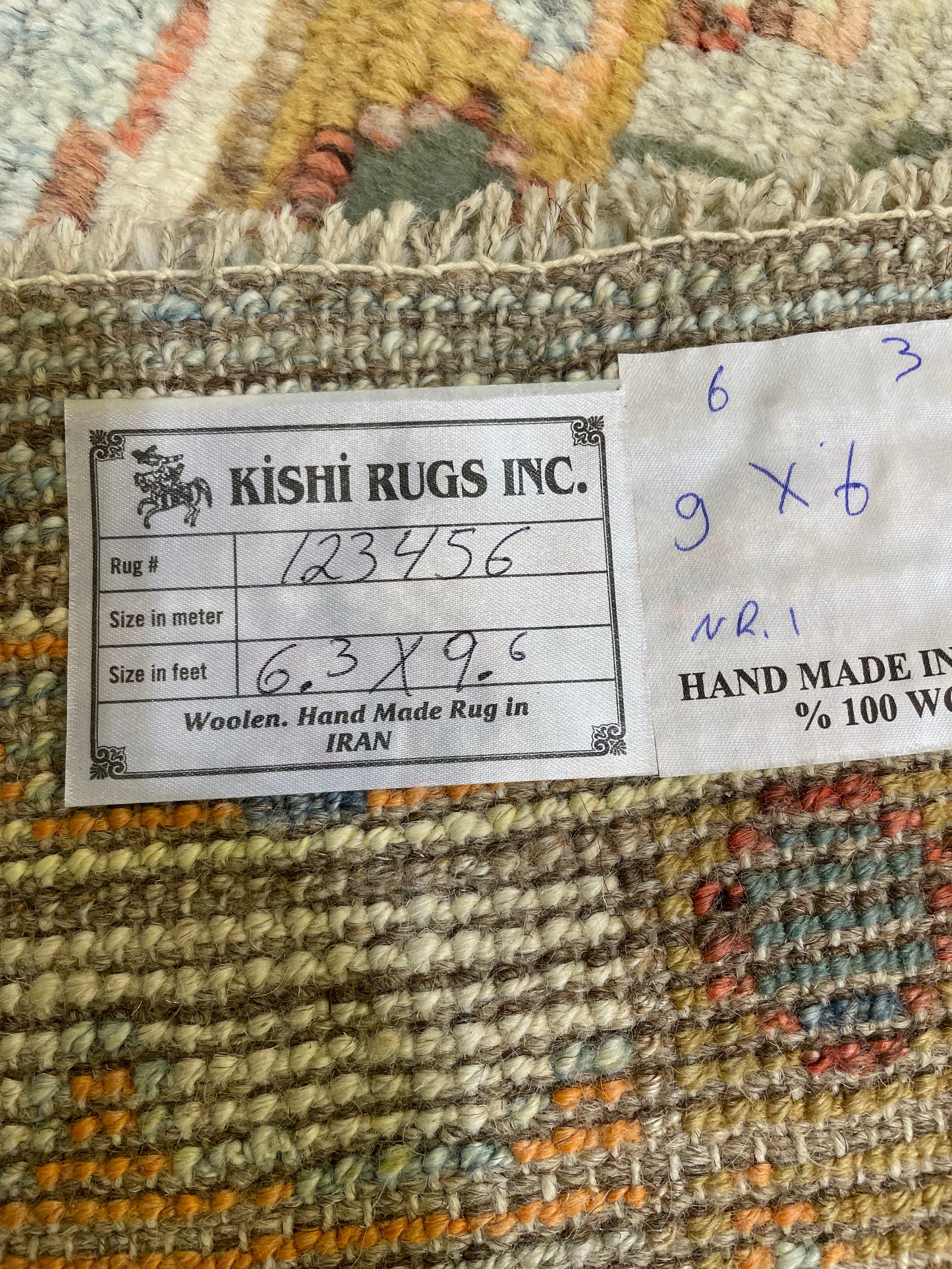 Hand-Knotted Wool Rug Turkish Oushak 6'3" x 9'6"