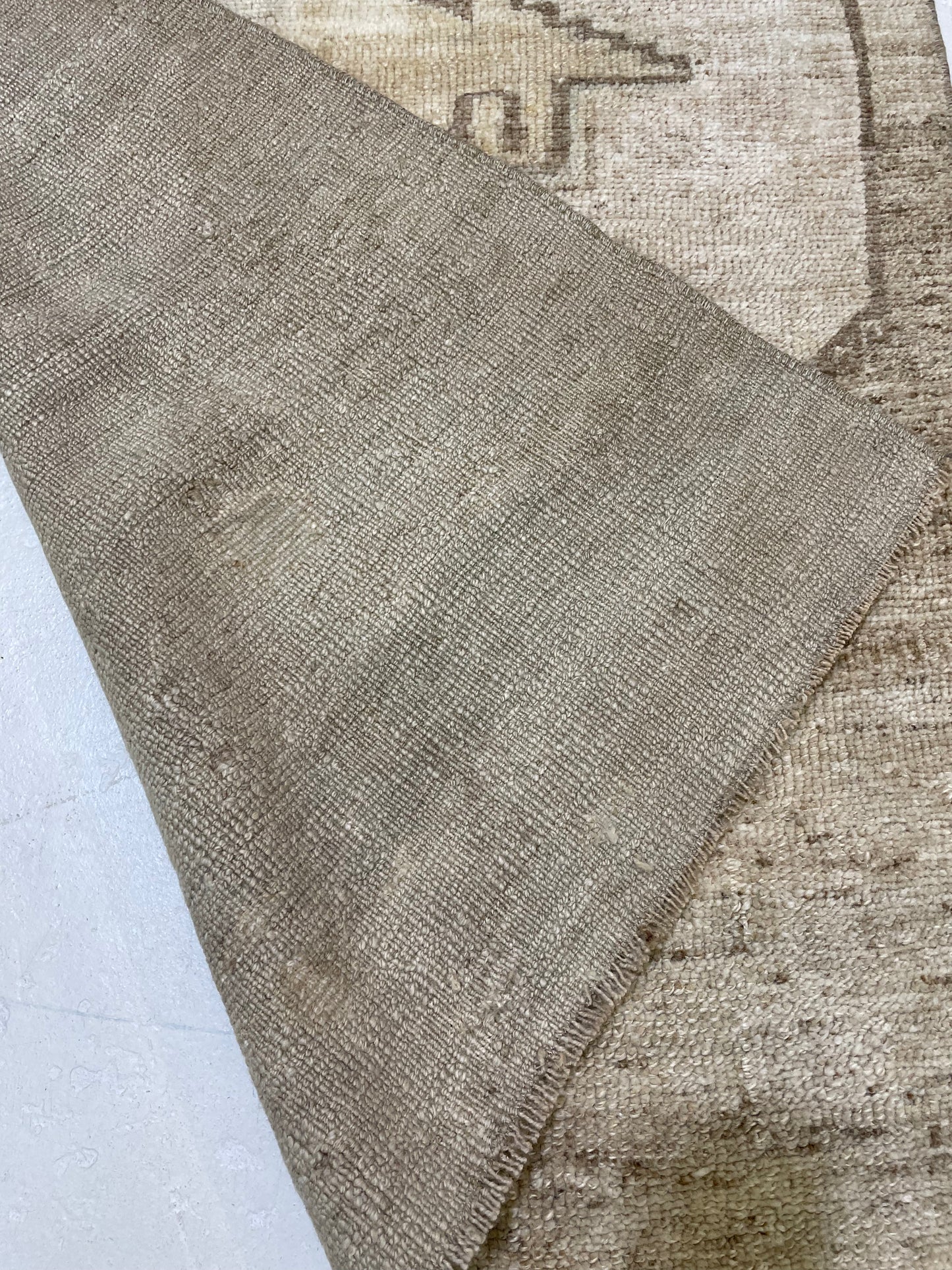 Hand-Knotted Wool Runner Turkish Oushak 2'8" x 8'6"