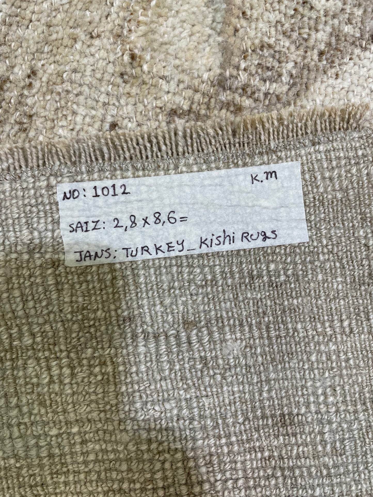 Hand-Knotted Wool Runner Turkish Oushak 2'8" x 8'6"