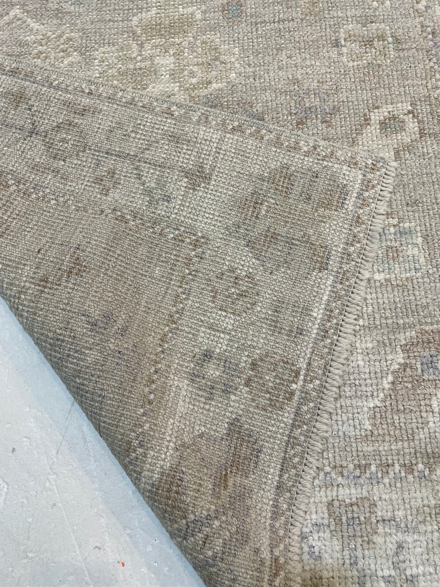 Hand-Knotted Wool Runner Turkish Oushak 3'1" x 11'10"
