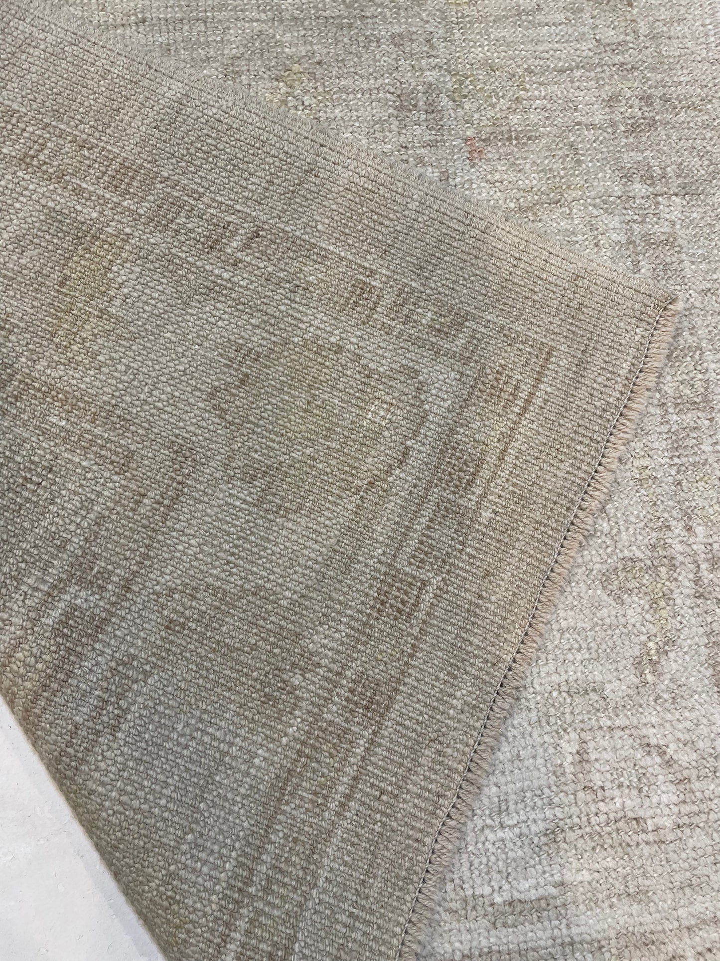 Hand-Knotted Wool Runner Turkish Oushak 3'1" x 11'9"