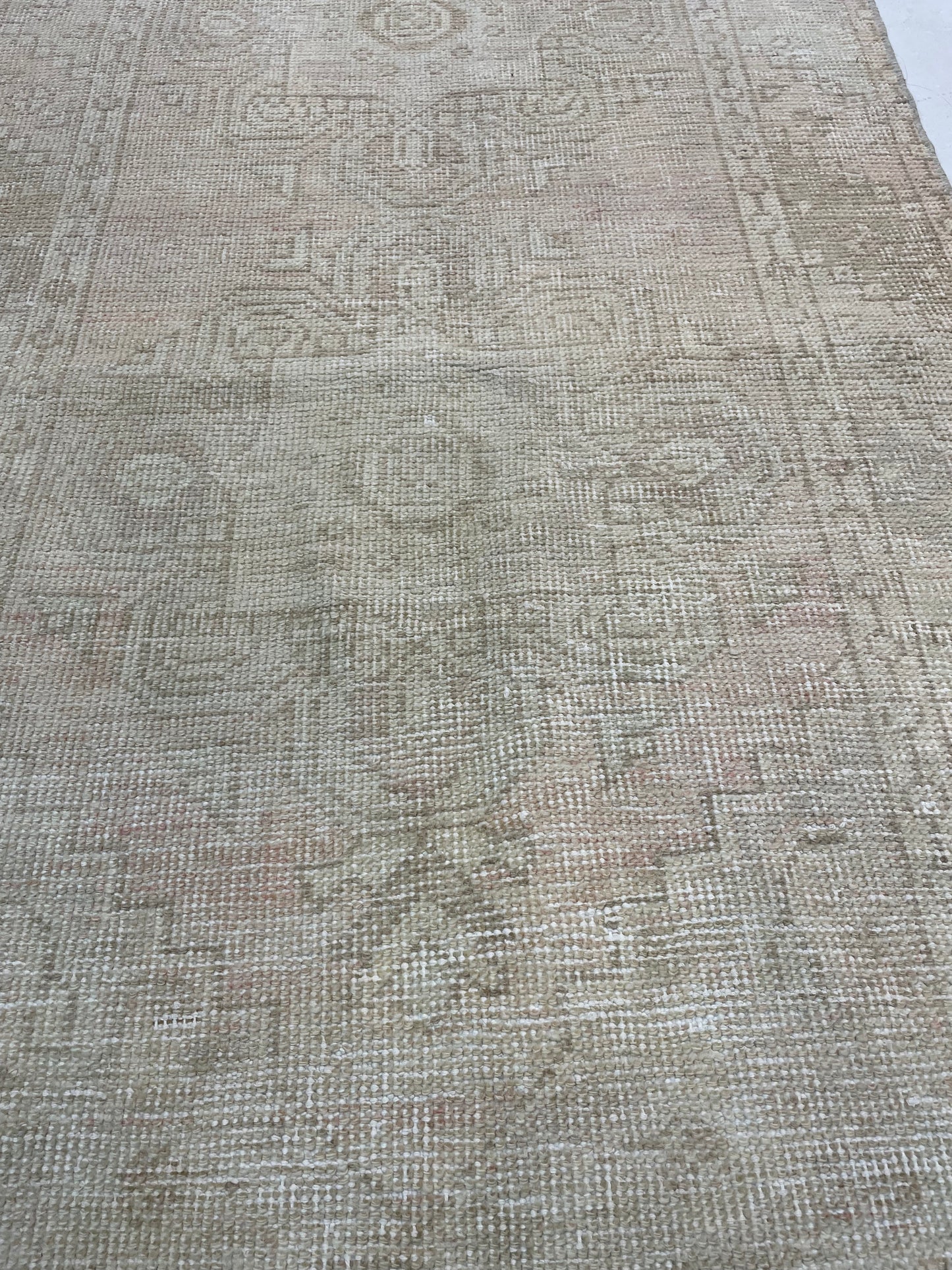 Hand-Knotted Wool Runner Turkish Oushak 2'10" x 9'10"