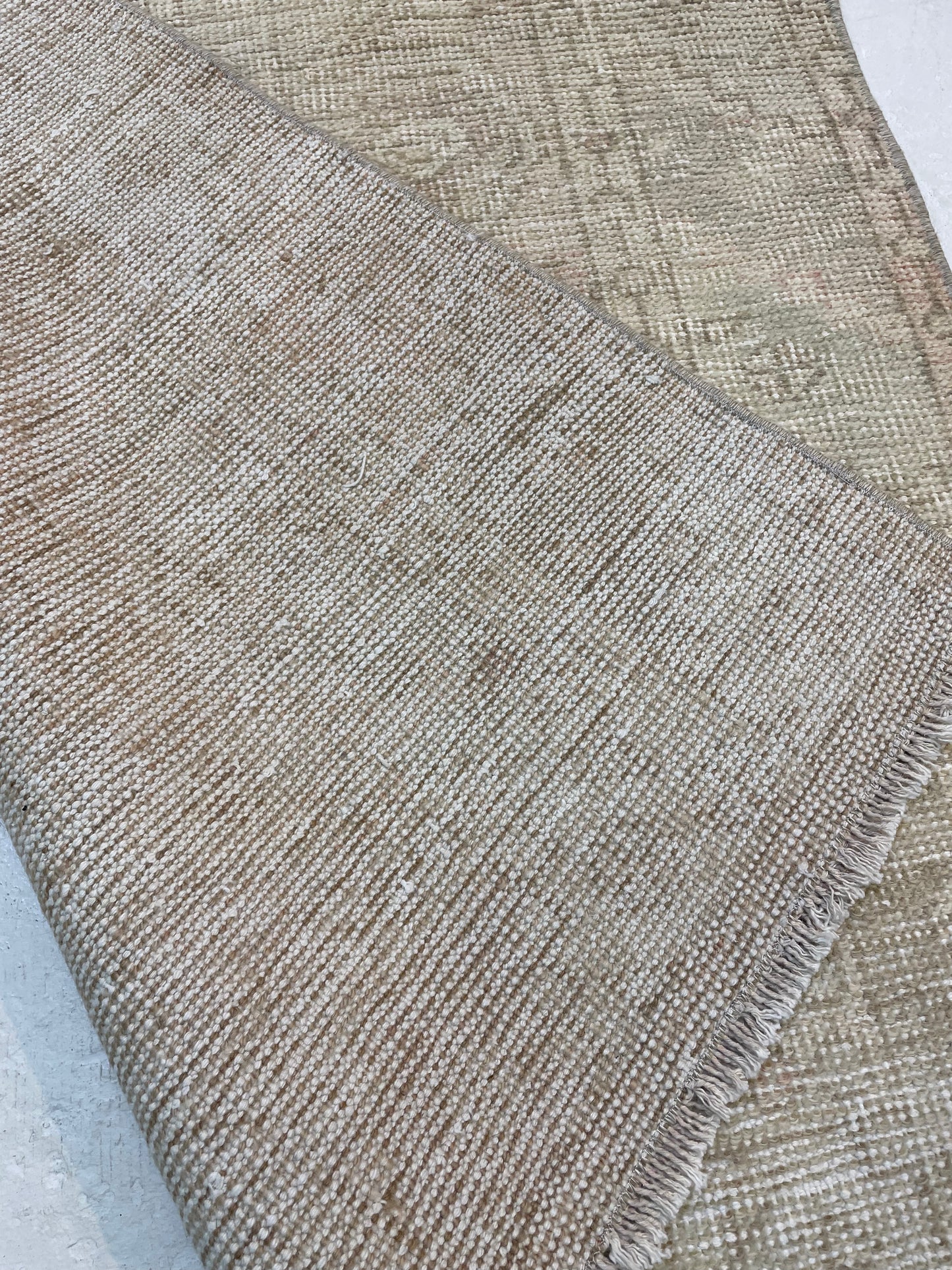 Hand-Knotted Wool Runner Turkish Oushak 2'10" x 9'10"