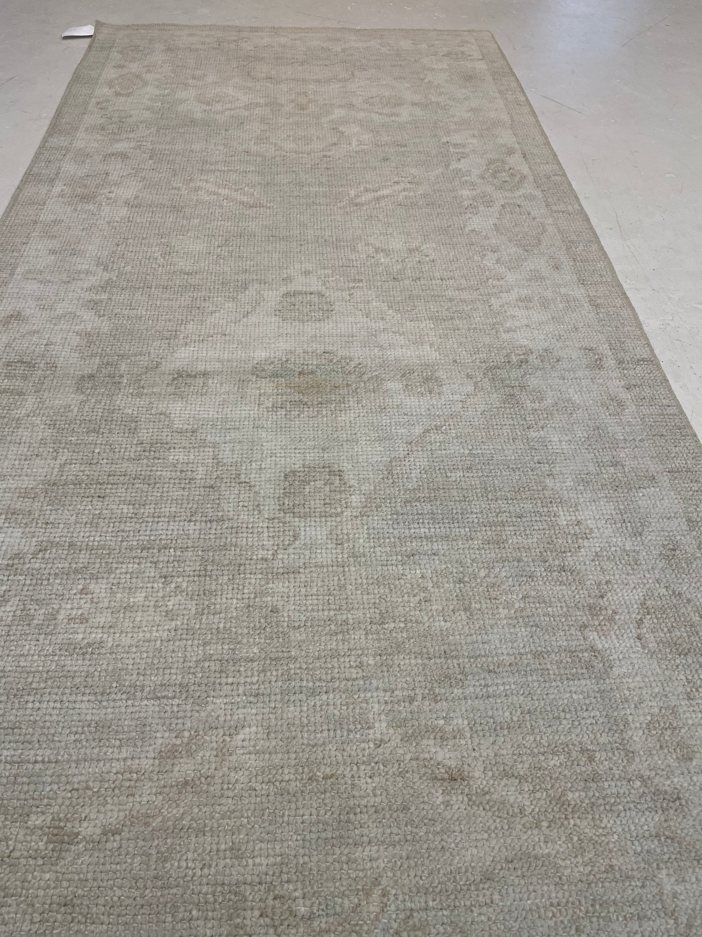 Hand-Knotted Wool Runner Turkish Oushak 3'1" x 8'3"
