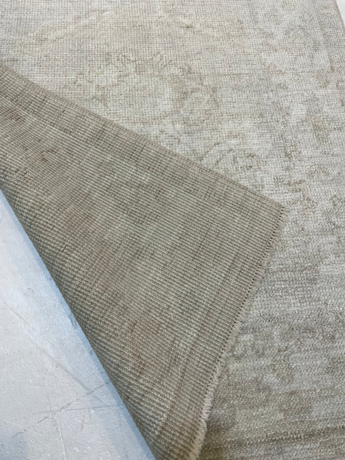 Hand-Knotted Wool Runner Turkish Oushak 3'1" x 8'3"
