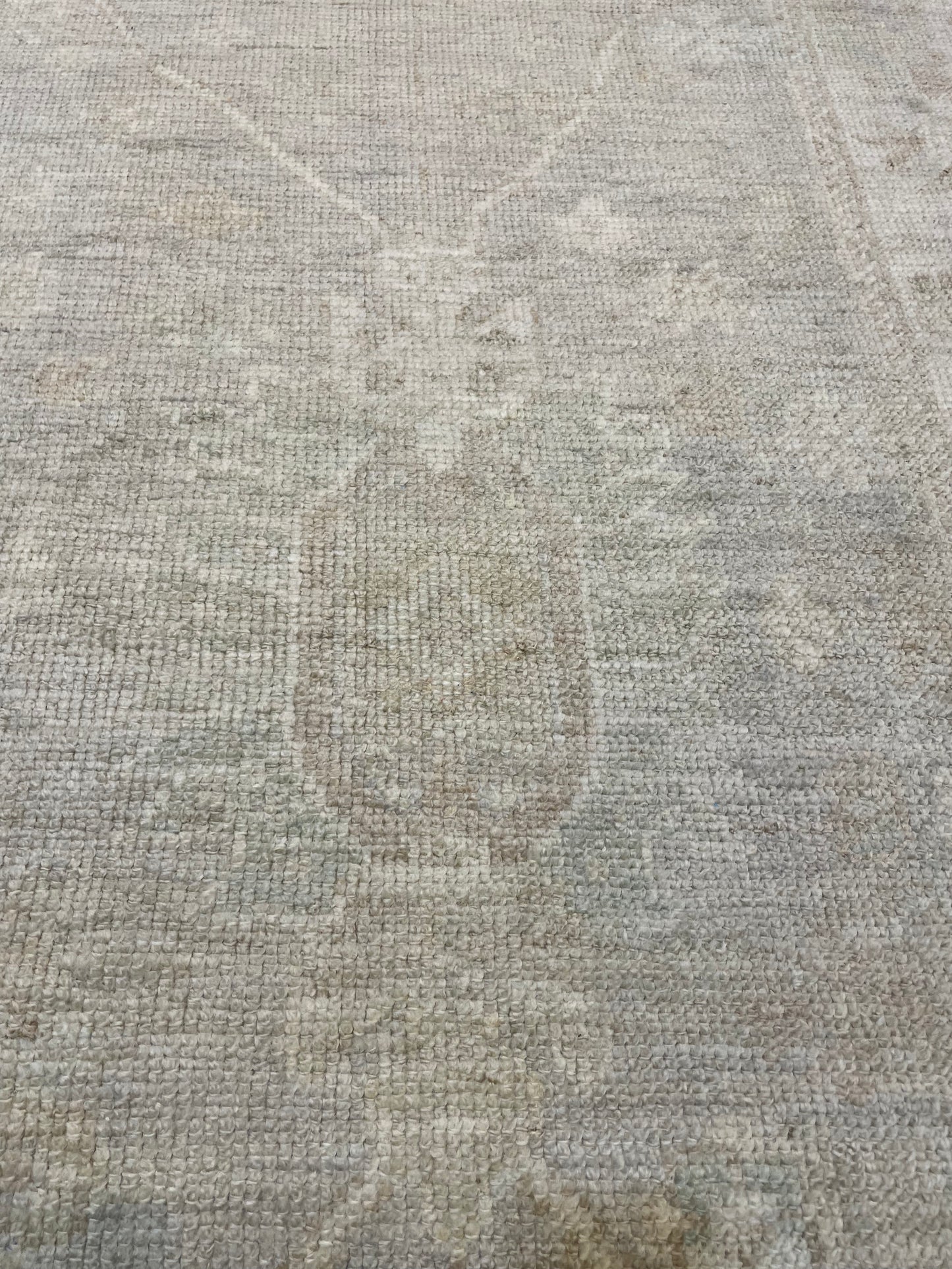 Hand-Knotted Wool Runner Turkish Oushak 3'4" x 8'3"