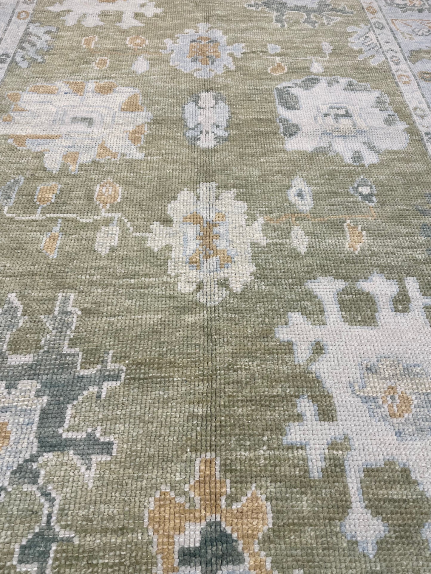 Hand-Knotted Wool Rug Turkish Oushak 5'2" x 7'6"