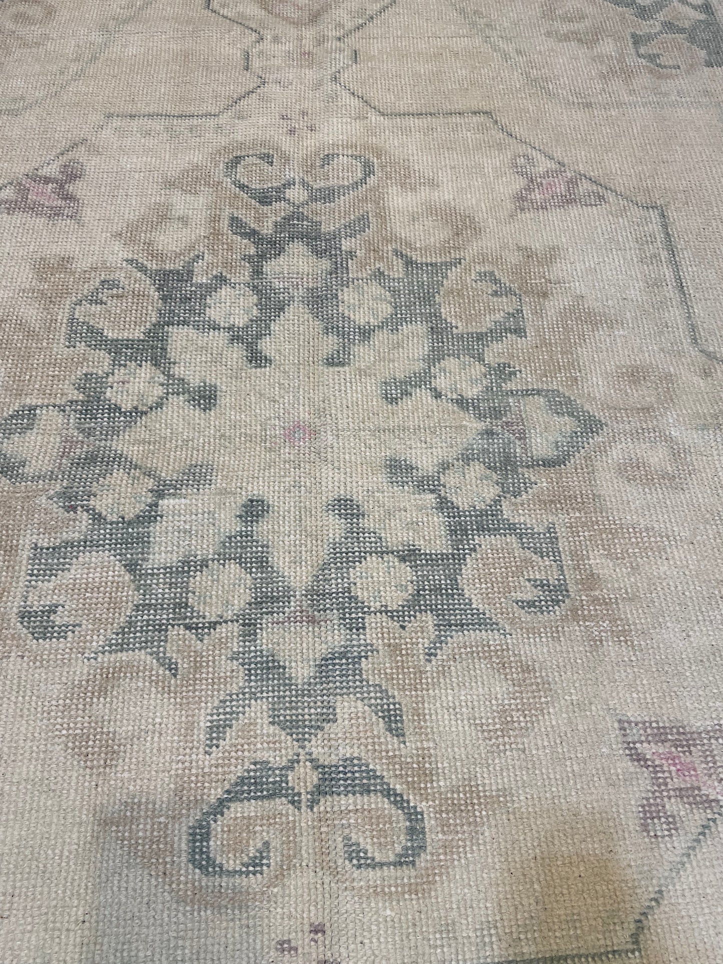 Hand-Knotted Wool Rug Turkish Oushak 4'3" x 7'4"