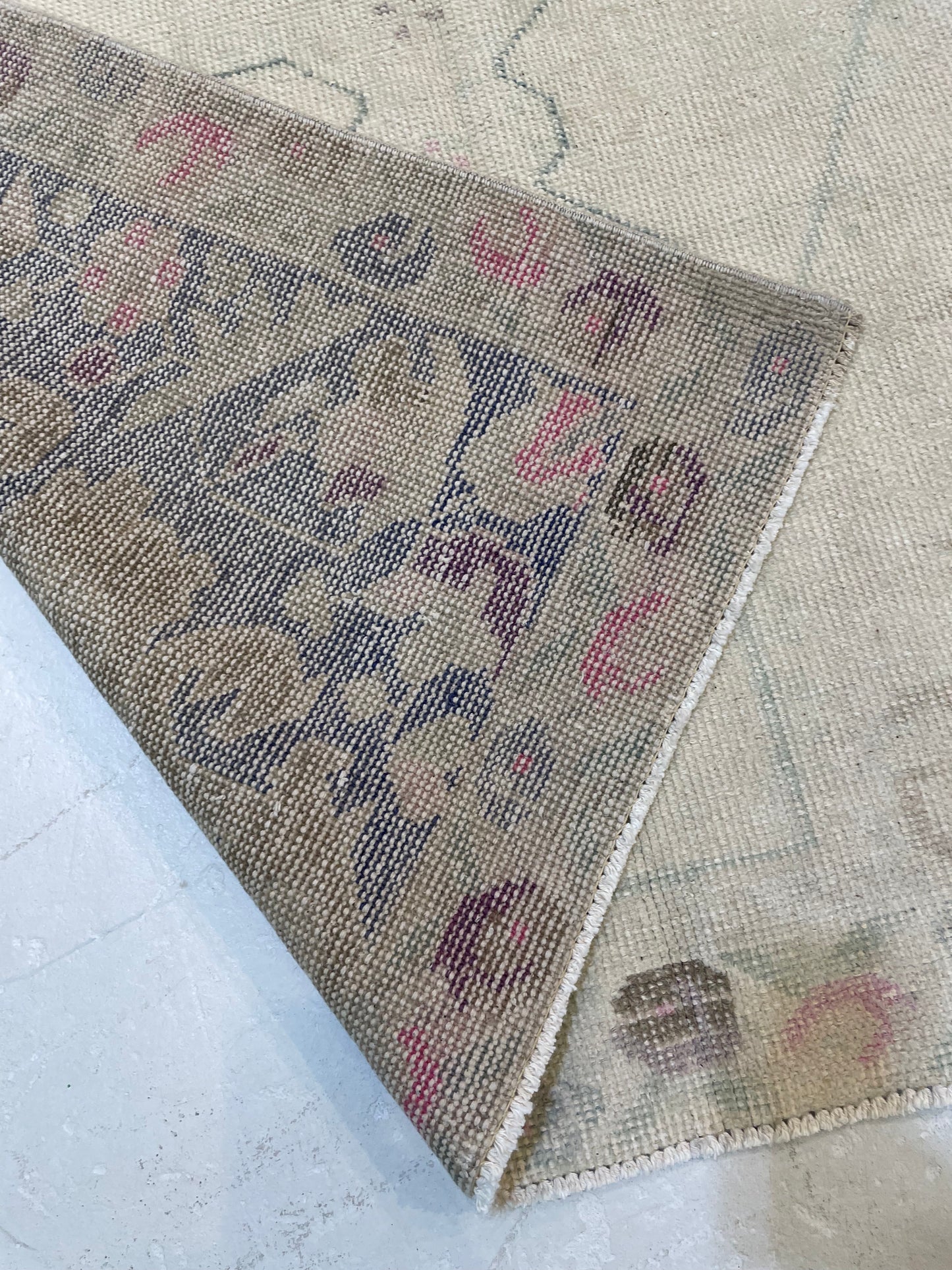 Hand-Knotted Wool Rug Turkish Oushak 4'3" x 7'4"