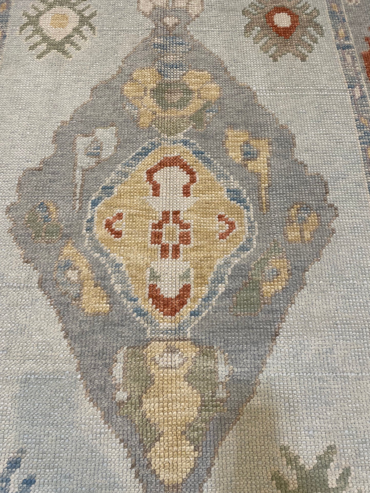 Hand-Knotted Wool Rug Turkish Oushak 4'1" x 6'3"