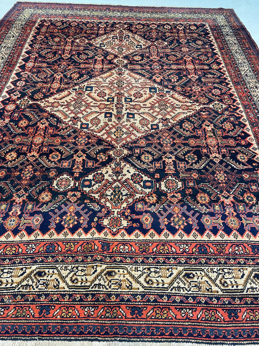 Hand-Knotted Wool Rug Turkish Oushak 7'1" x 9'1"