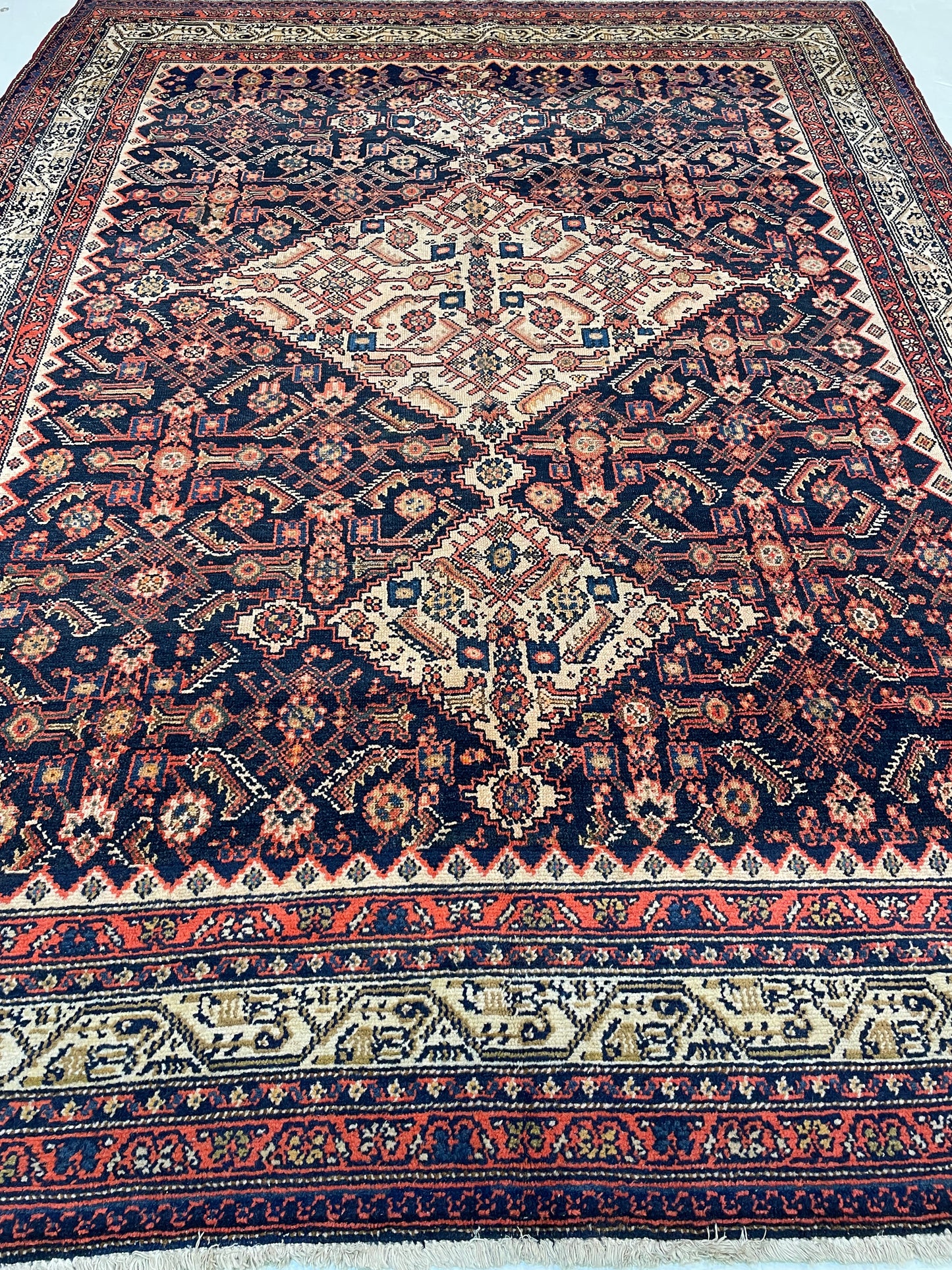 Hand-Knotted Wool Rug Turkish Oushak 7'1" x 9'1"