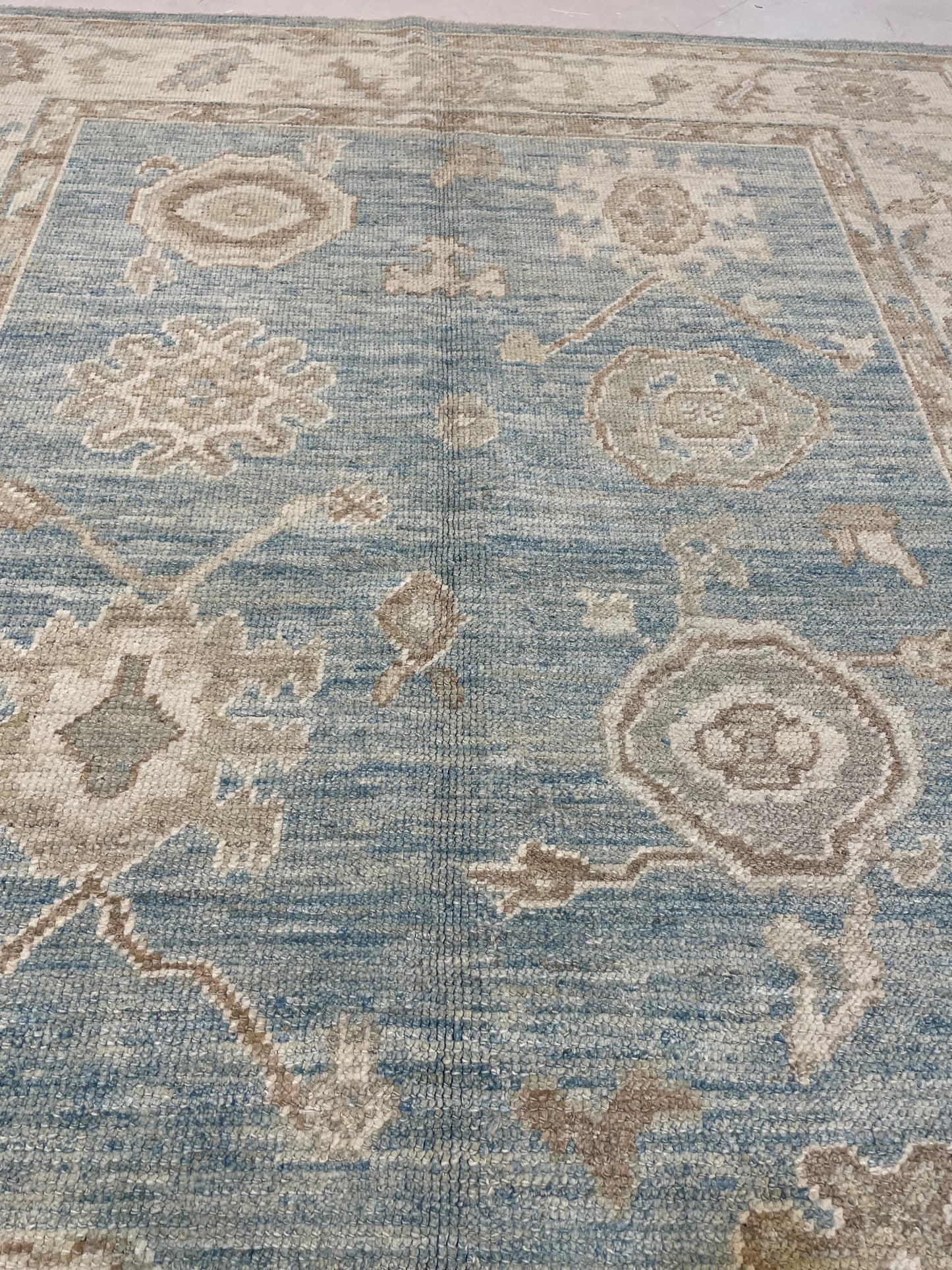 Hand-Knotted Wool Rug Turkish Oushak 5'3" x 6'8"