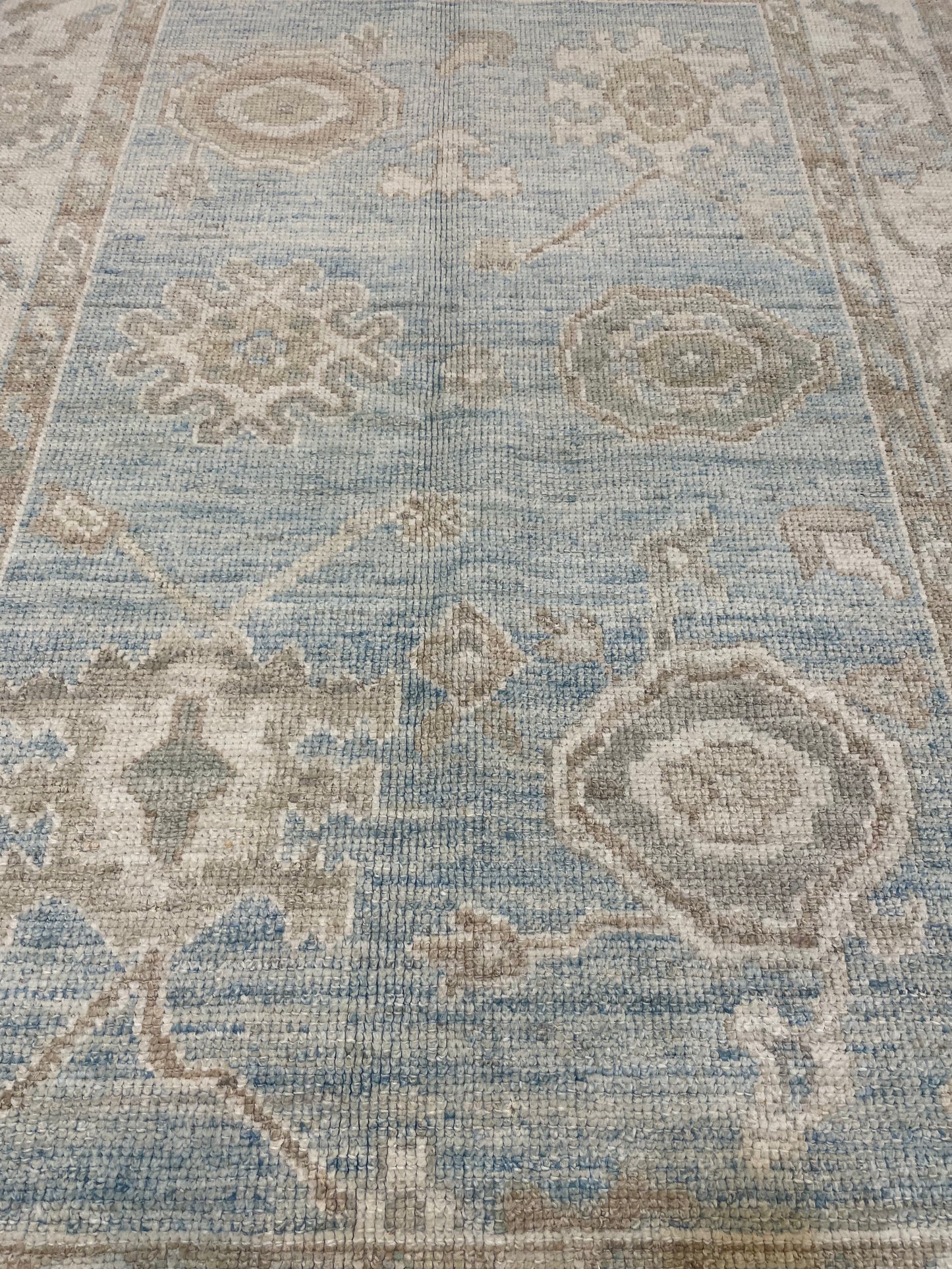 Hand-Knotted Wool Rug Turkish Oushak 4'4" x 6'1"