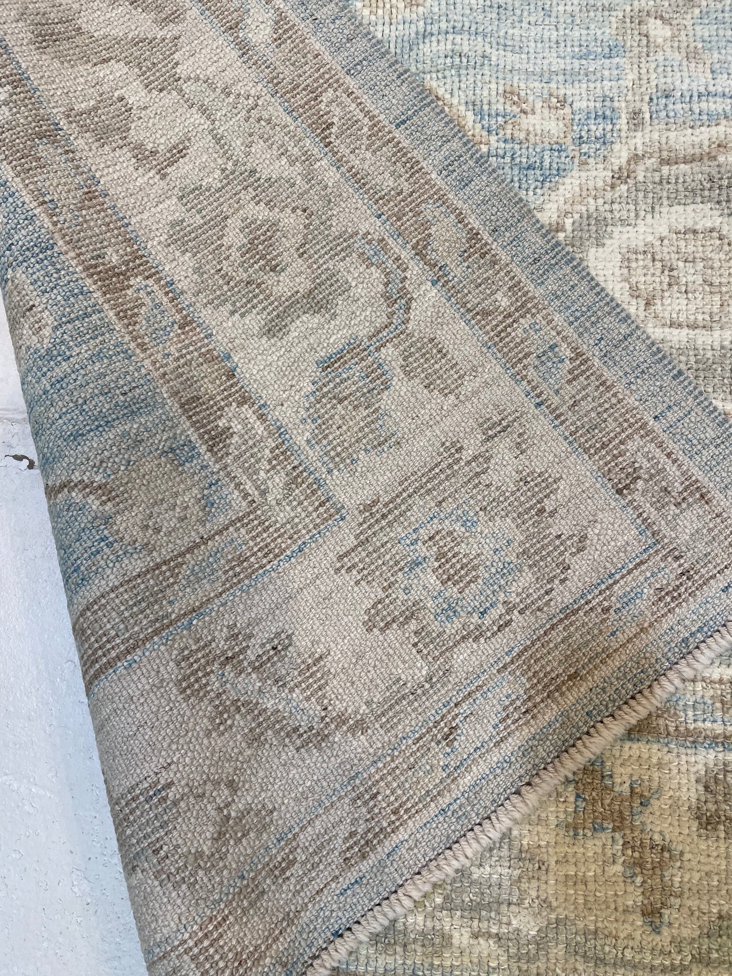Hand-Knotted Wool Rug Turkish Oushak 4'4" x 6'1"