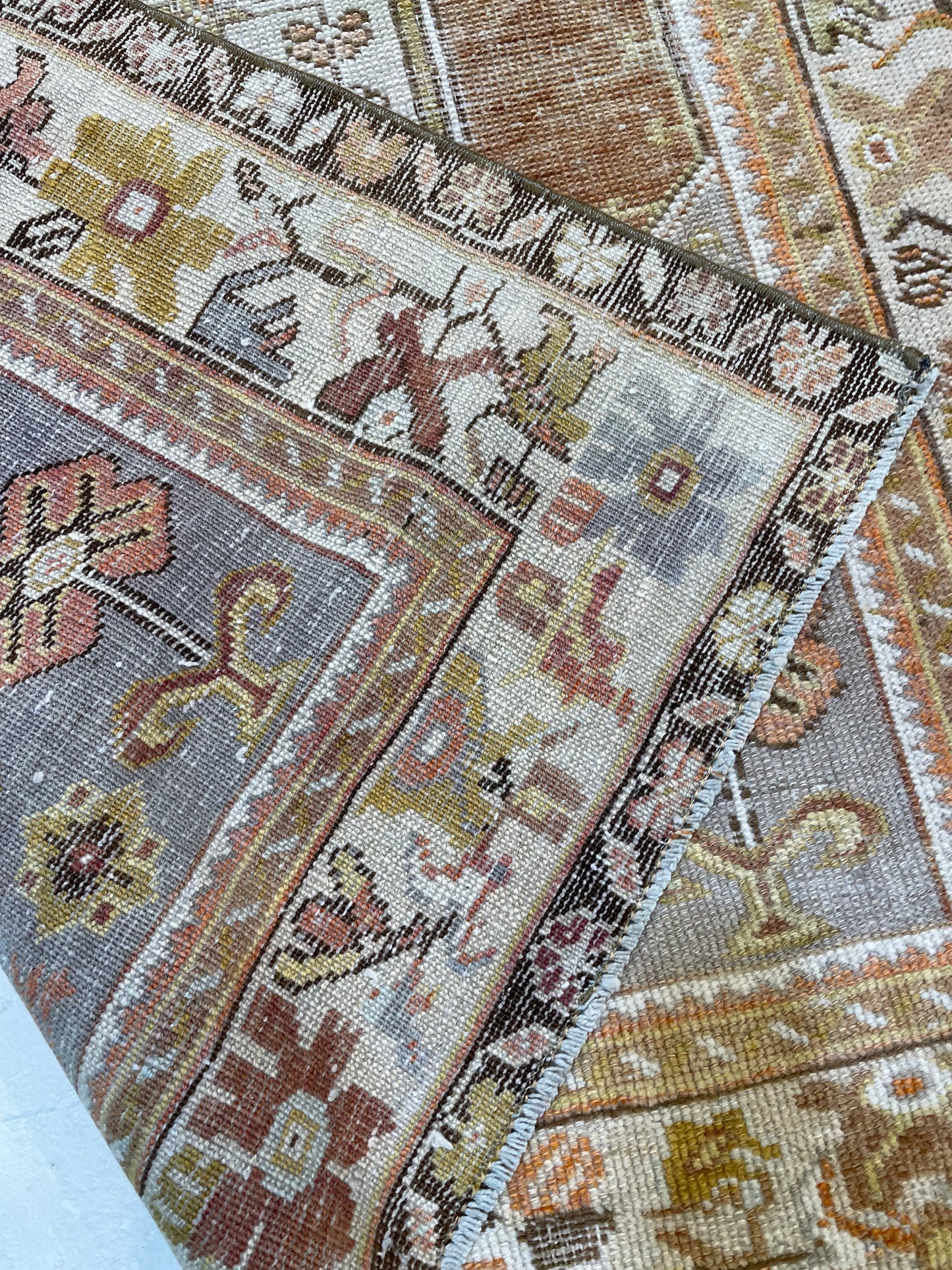 Hand-Knotted Wool Rug Turkish Oushak 3'5" x 6'1"