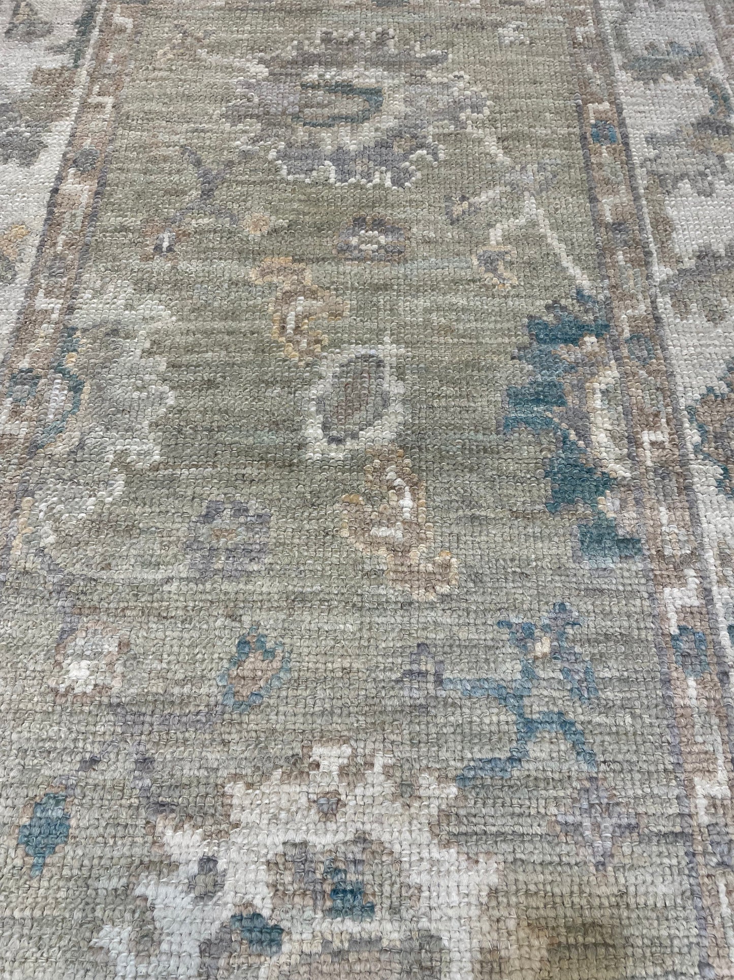 Hand-Knotted Wool Rug Turkish Oushak 3'3" x 4'10"