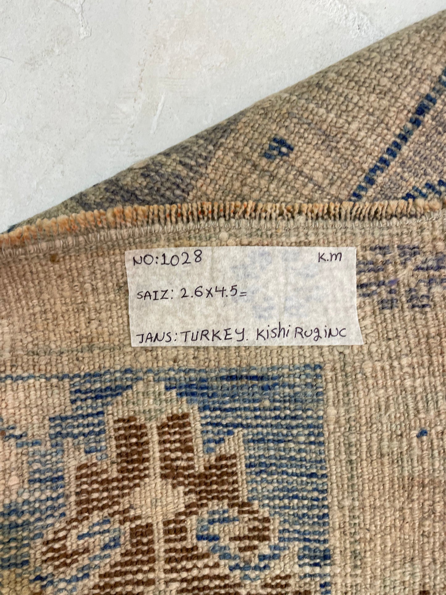 Hand-Knotted Wool Rug Turkish Oushak 2'6" x 4'5"