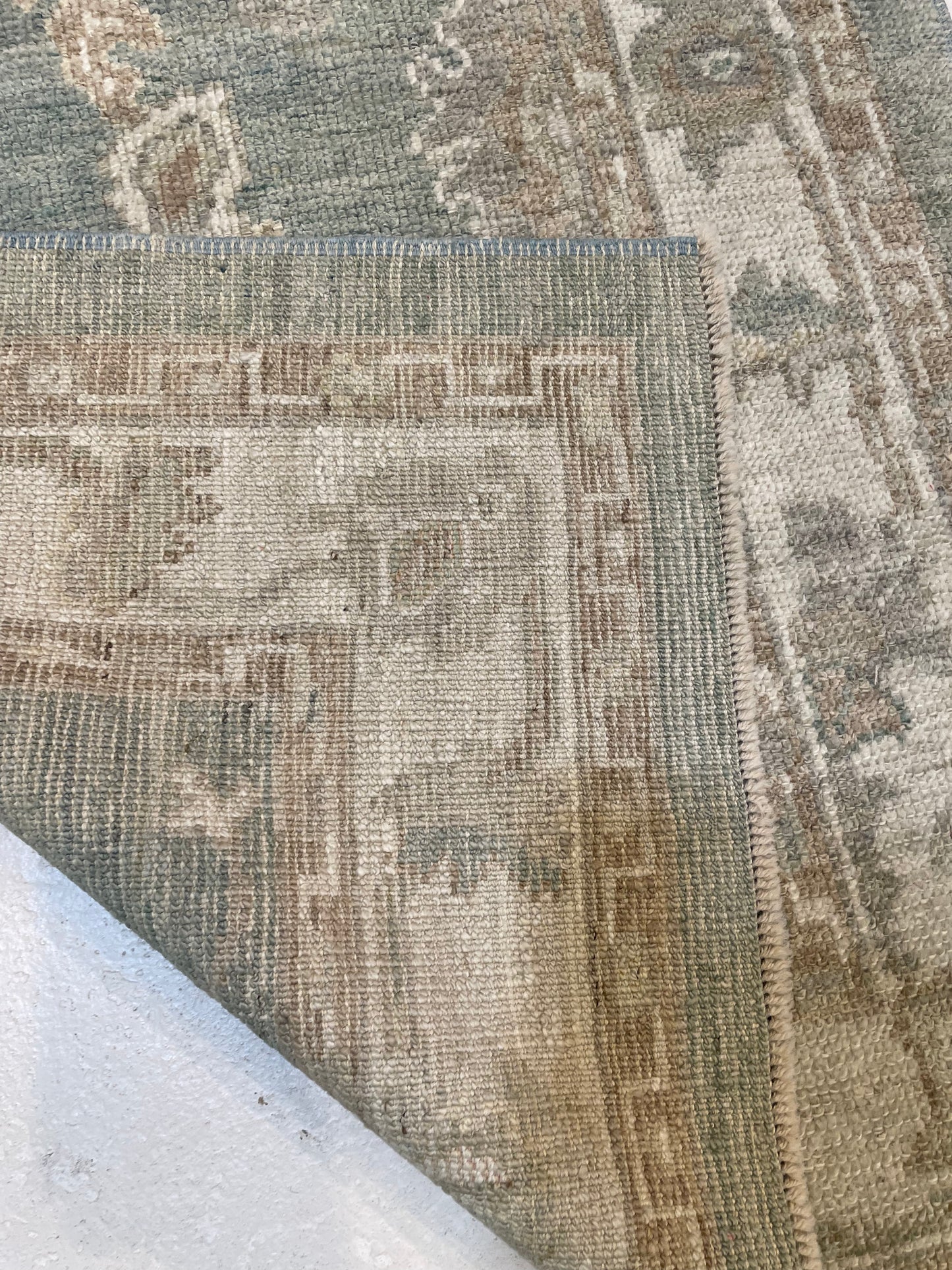 Hand-Knotted Wool Rug Turkish Oushak 3'2" x 4'11"