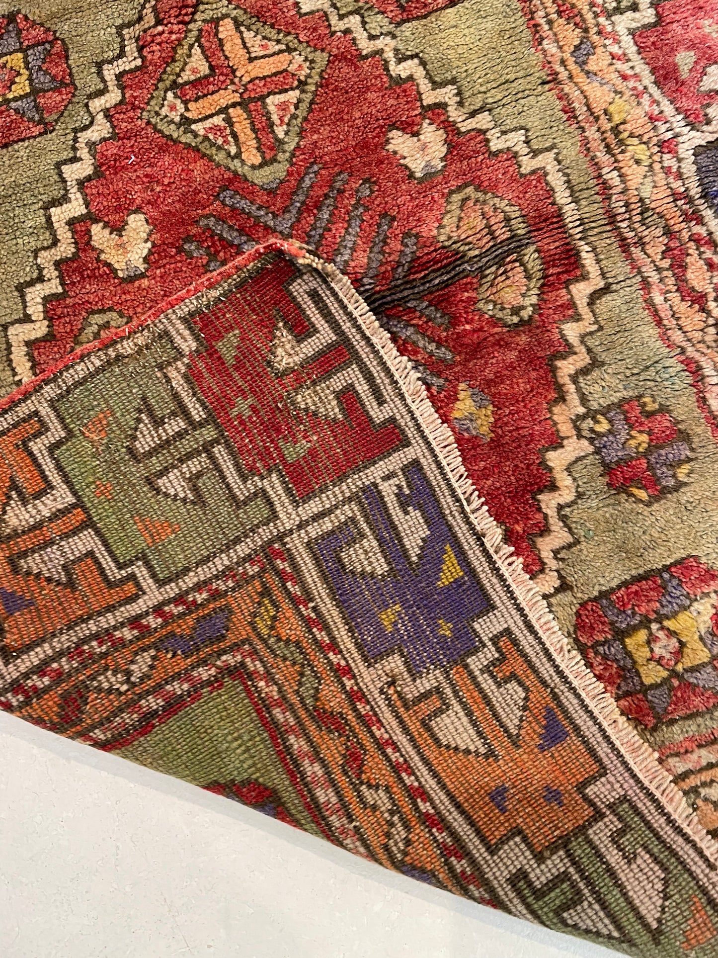Hand-Knotted Wool Rug Turkish Oushak 2'8" x 3'3"