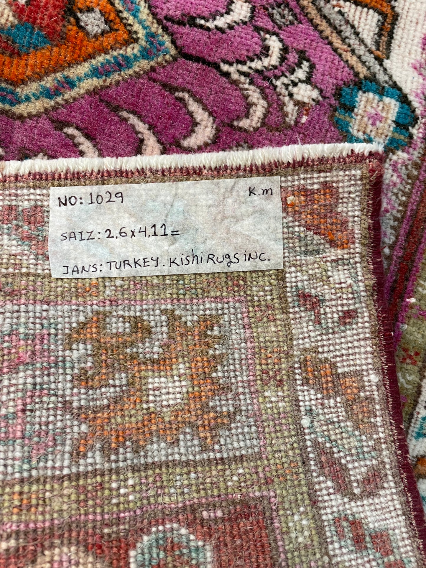 Hand-Knotted Wool Rug Turkish Oushak 2'6" x 4'11"