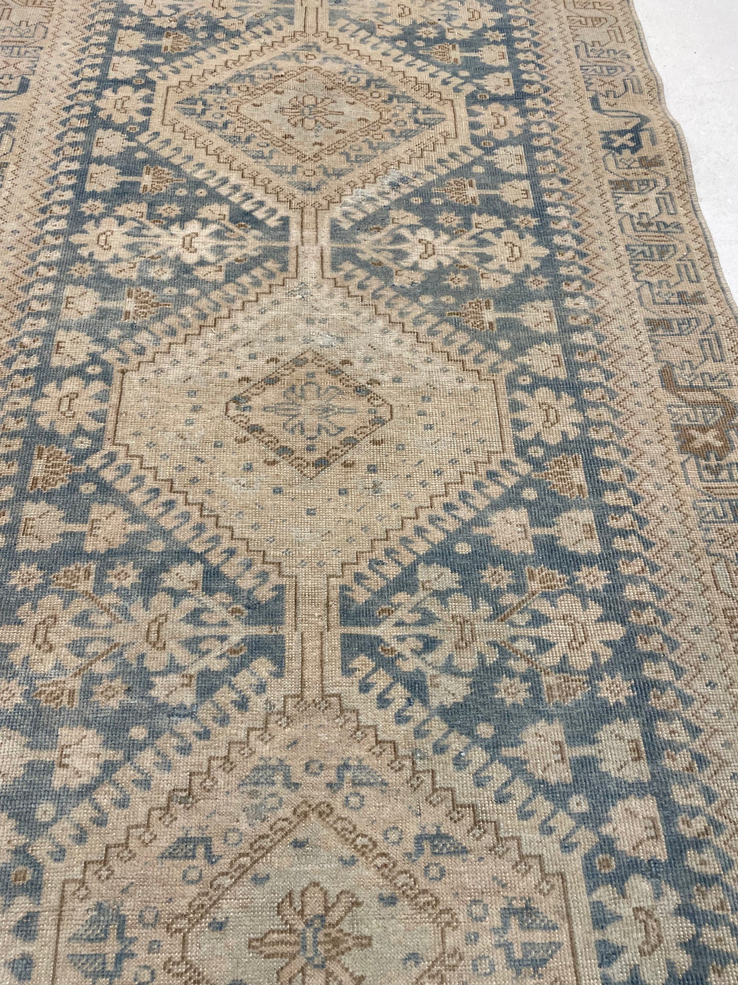 Hand-Knotted Wool Runner Turkish Oushak 2'6" x 9'7"
