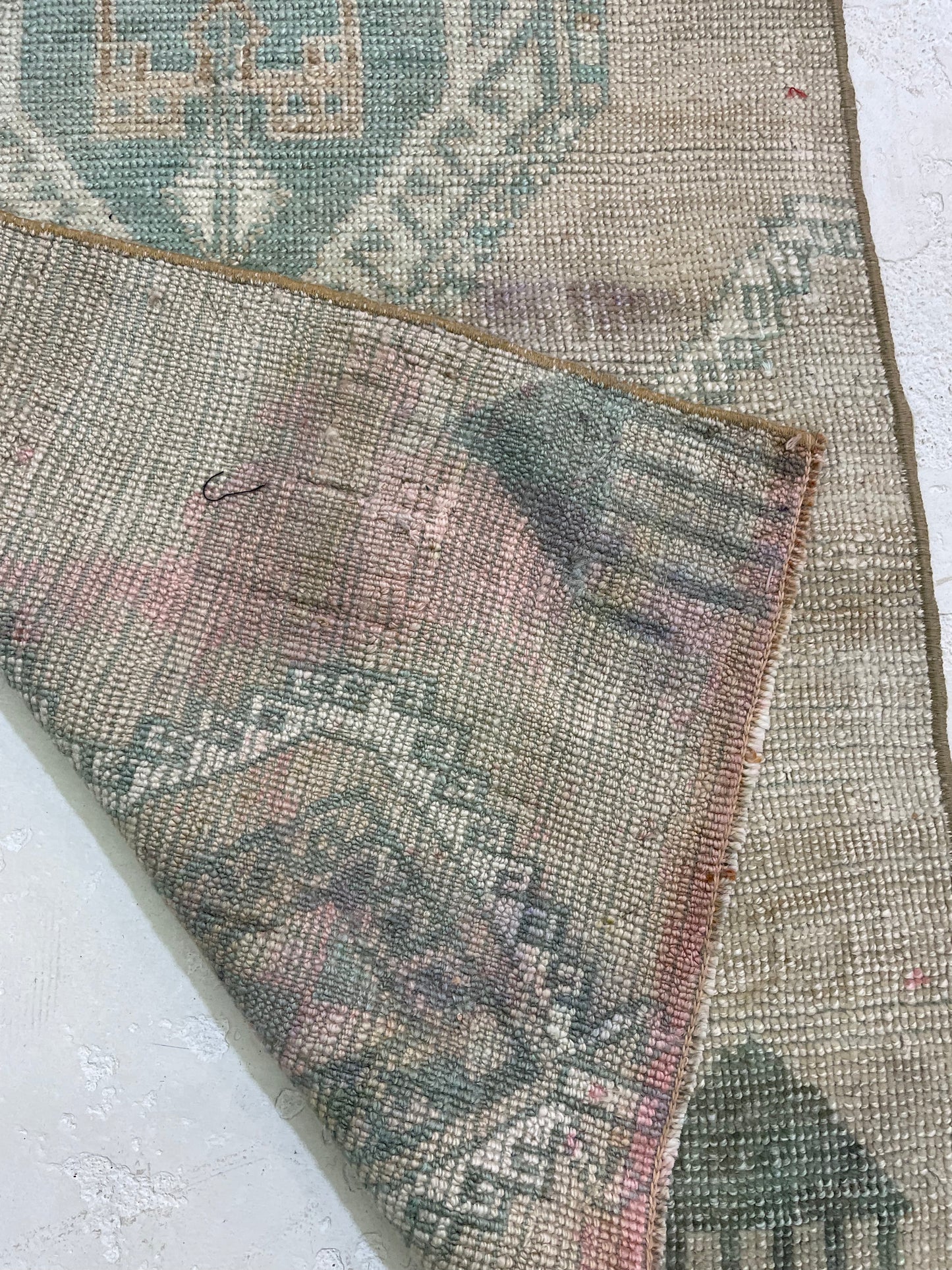 Hand-Knotted Wool Runner Turkish Oushak 2' x 5'7"