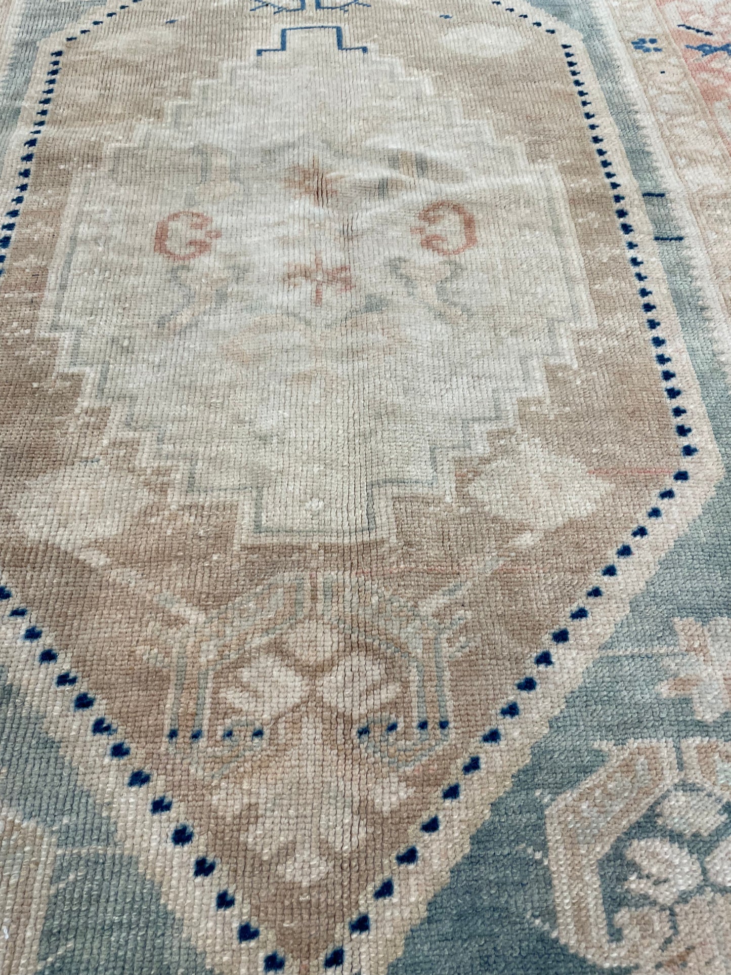 Hand-Knotted Wool Rug Turkish Oushak 3'7" x 5'11"