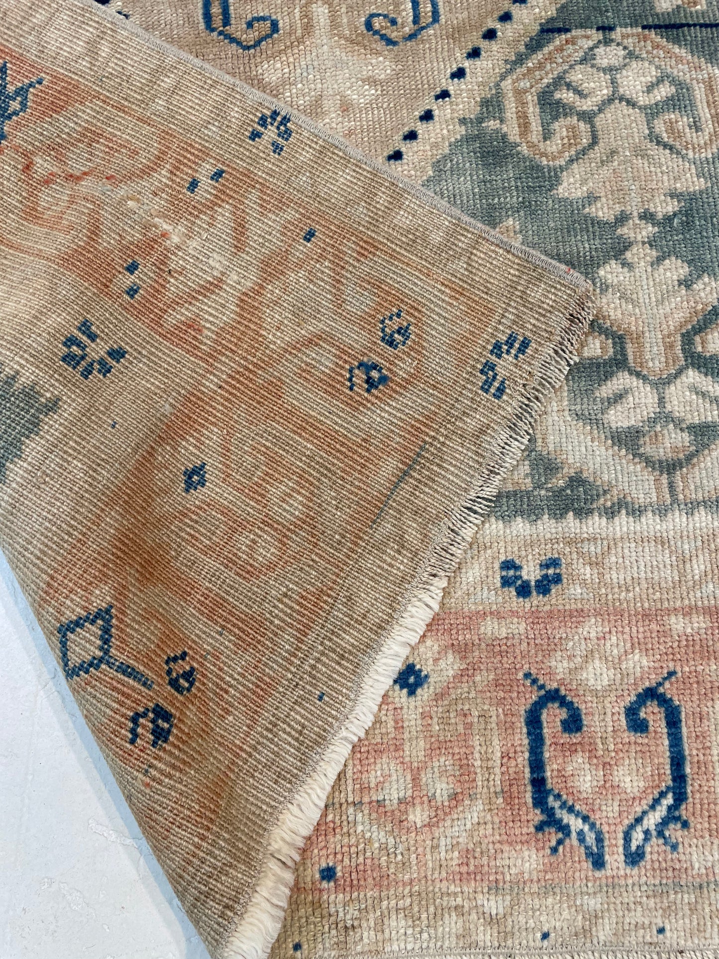 Hand-Knotted Wool Rug Turkish Oushak 3'7" x 5'11"