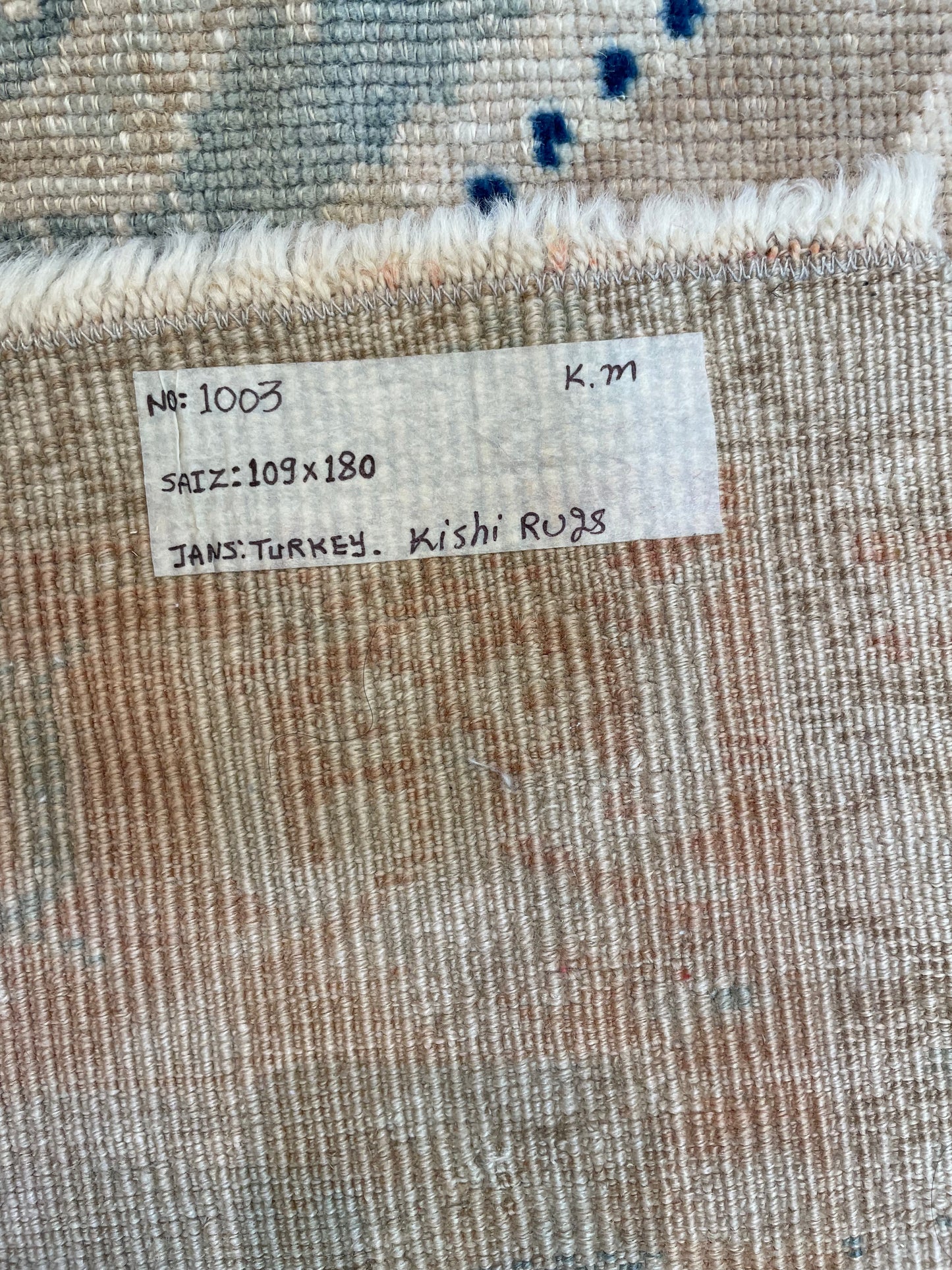 Hand-Knotted Wool Rug Turkish Oushak 3'7" x 5'11"